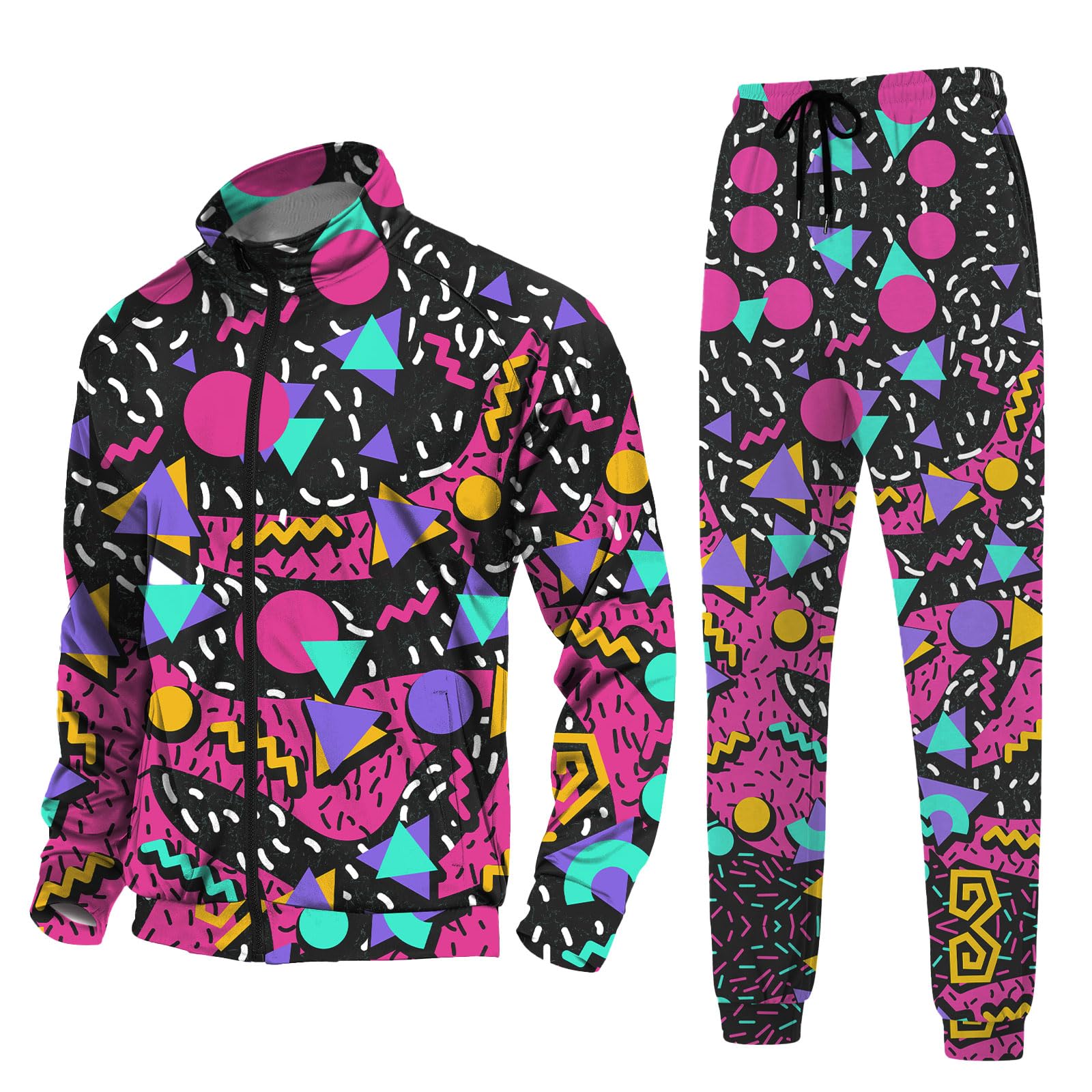 EVEDESIGN Track Suits Mens Set - Retro 80s and 90s costumes Outfits for Jogging, Skiing and Casual Wear - Sweat Suits for Men