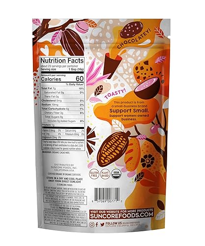 Miniatura 2 de Suncore Foods Puntas de cacao orgánico, sin gluten, sin OMG, 8 onzas (paquete de 1)