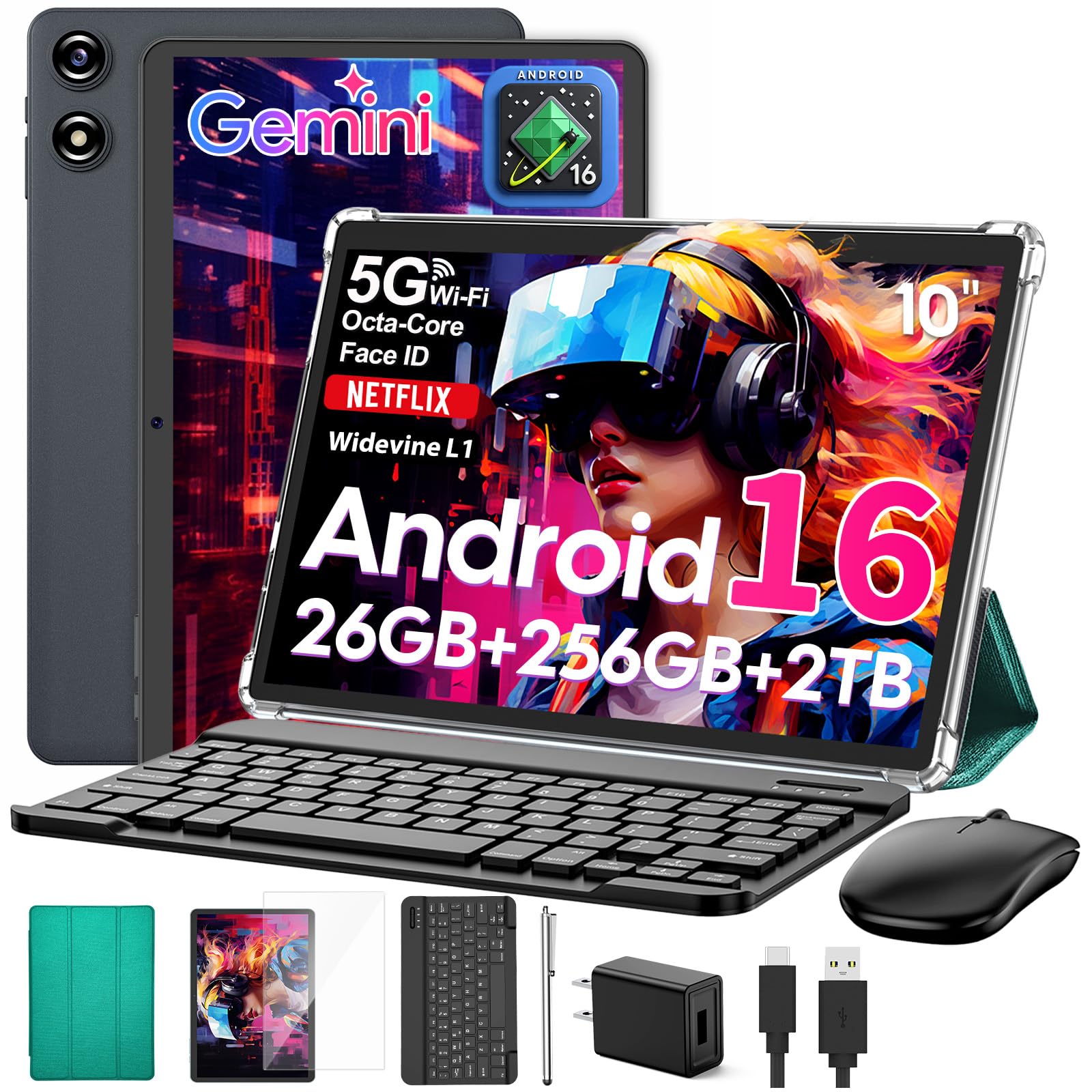 Amazon.com : Android 16 tablet 10 inch, Android Tablet with