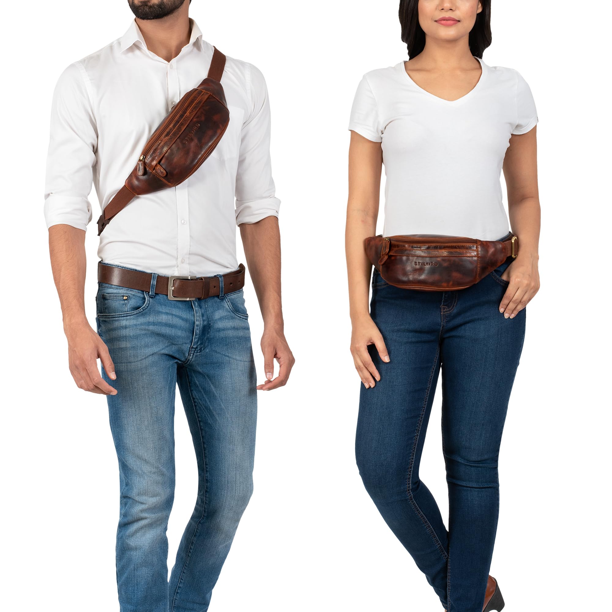Stilord Terry Vintage Borsa a Tracolla in Pelle per Uomo e Donna - Dettaglio