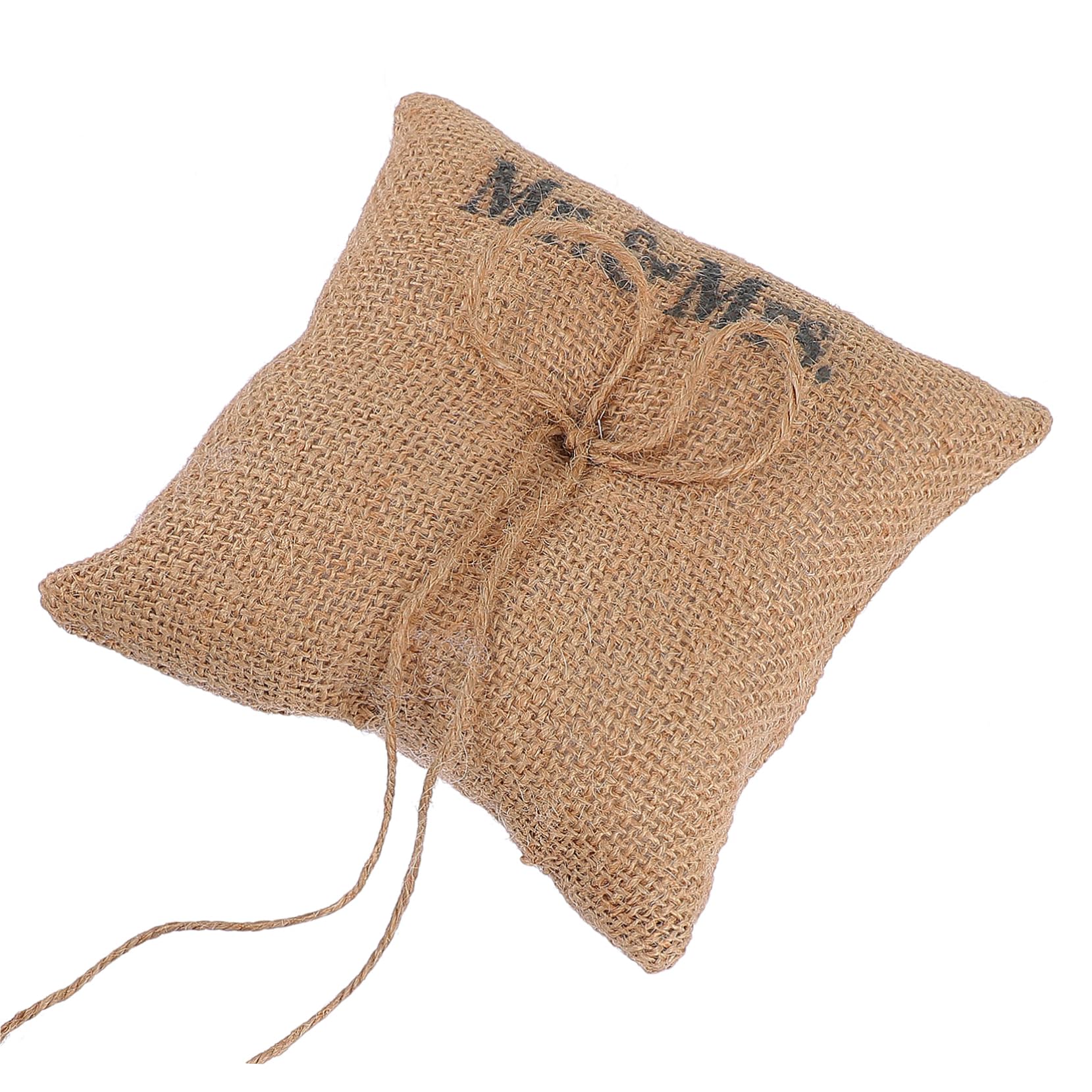 Amosfun 1Pc Elegant Ring Bearer Pillow with Bows Wedding Ring Cushion for Ceremony and Engagement Lightweight and Portable Decor for Bridal Events