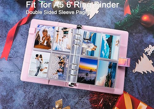 Miniatura 3 de Paquete de 30 fundas para tarjetas fotográficas A5 de 6 anillas y 240 bolsillos de 2.5 x 3.5 pulgadas para carpeta A5 de 6 anillas, fundas