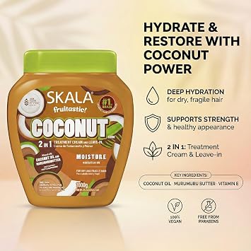 Skala - Linha Frutastica - Creme de Tratamento Coco 1 Kg - (Fruitastic Collection - Coconut Treatment Cream Net 35.37 Oz) | 35.37 Oz