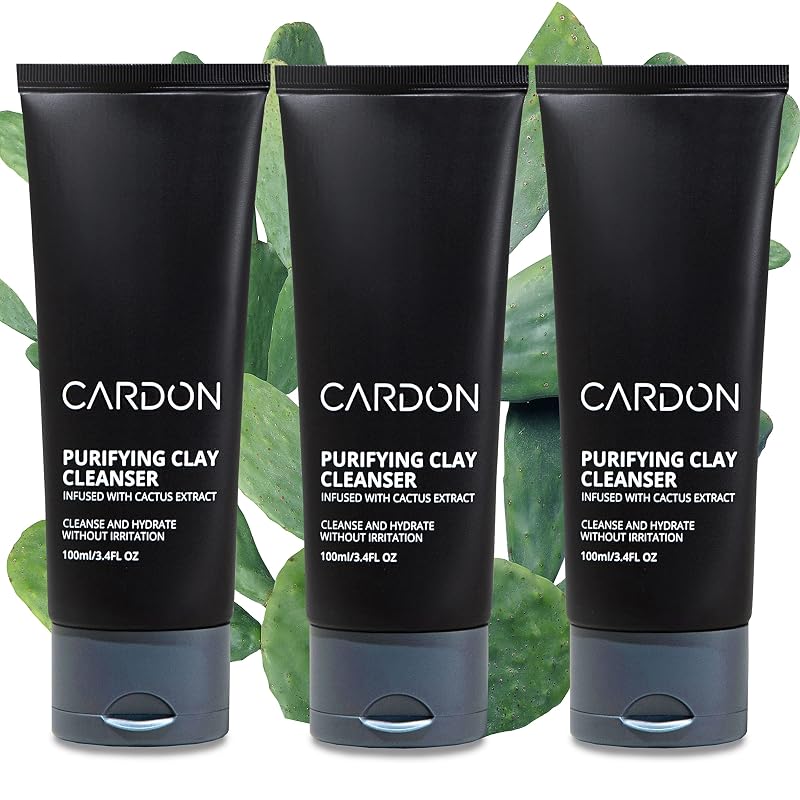 Cardon Purifying Clay Cleanser Limpador Facial de Argila, 3 unidades de 100 mL