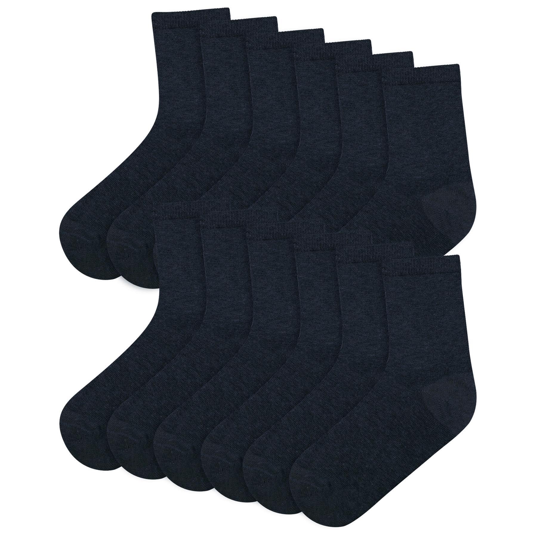 A2Z Ladies Cotton Rich Plain Socks Luxurious Soft - Socks 970 6 Pack Navy 4-7