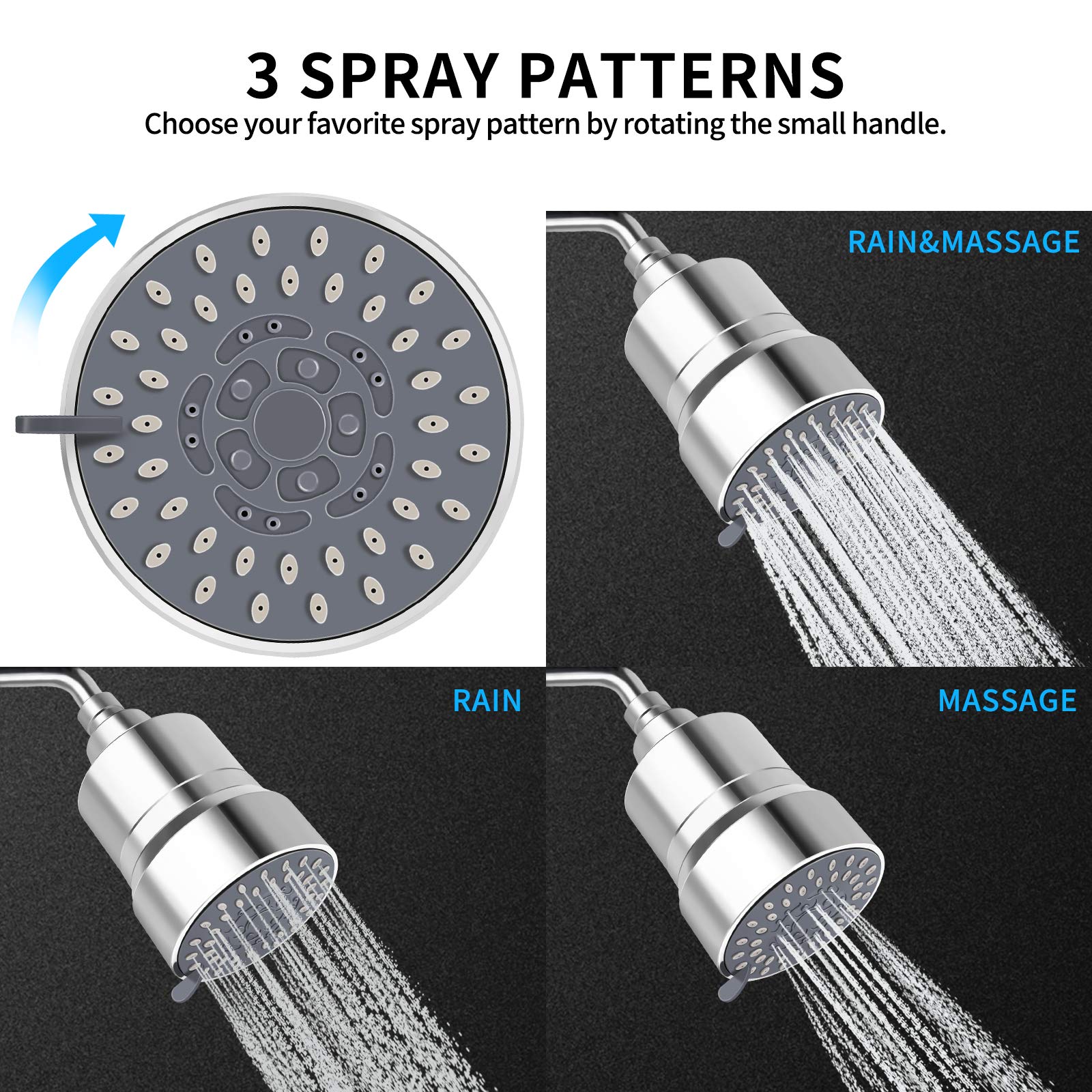 Buy High Pressure Shower Head Filter, FEELSO 2IN1 15 Stages High