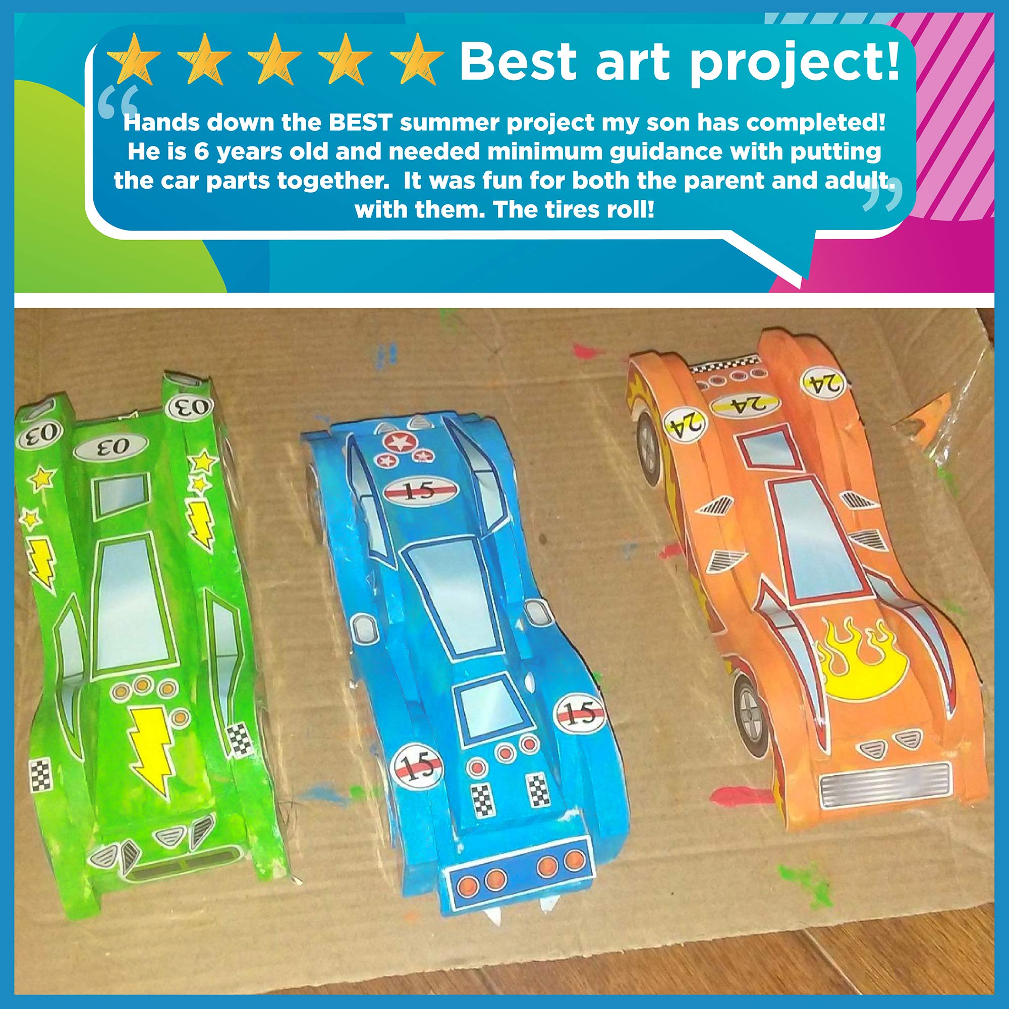 Made By Me Build & Paint Your Own Wooden Cars DIY Wood Craft Kit