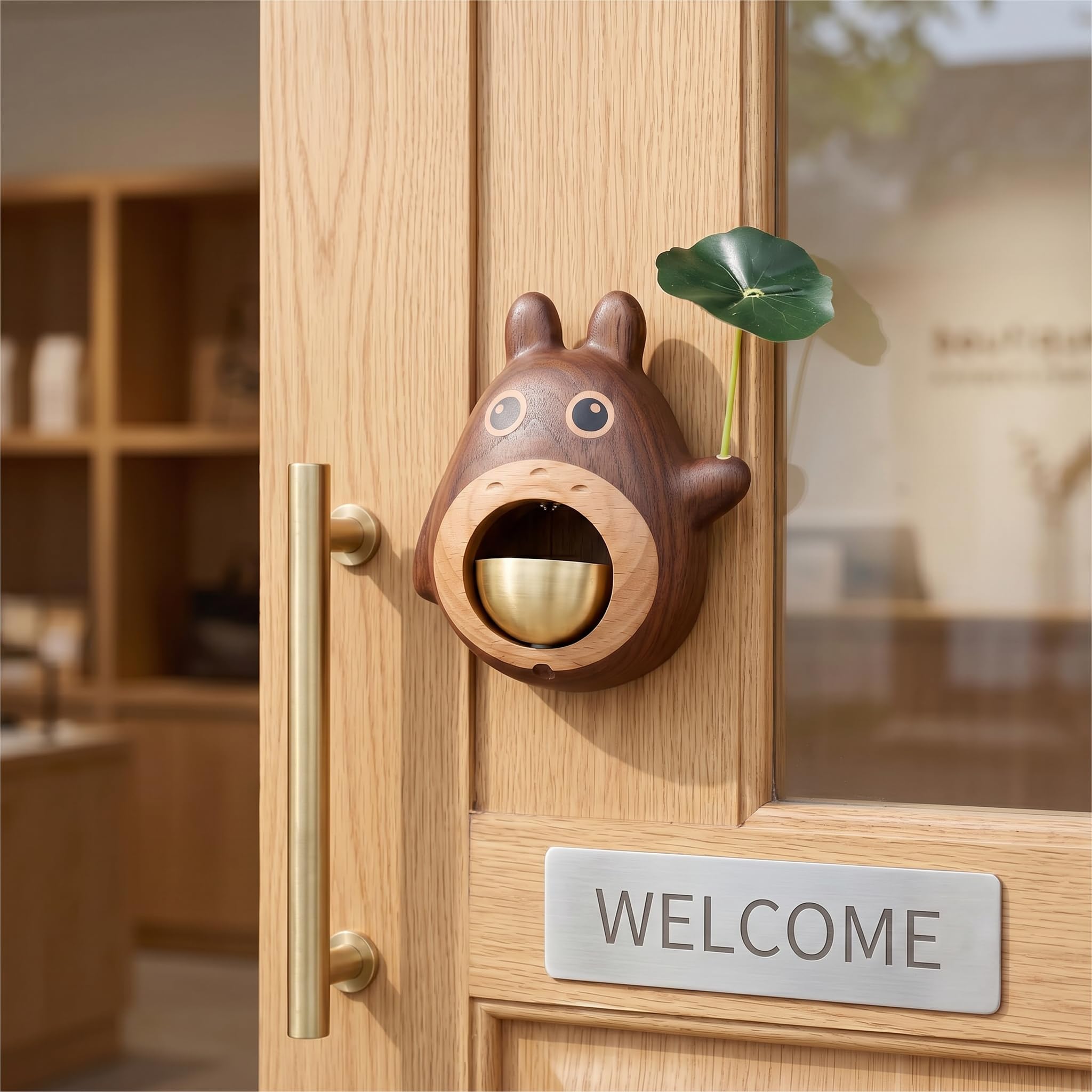 Shopkeepers Bell - Campanello magnetico in stile giapponese, per saloni di bellezza, per casa, camera da letto, porte, elegante promemoria per ingresso (campanello per porta gatto)
