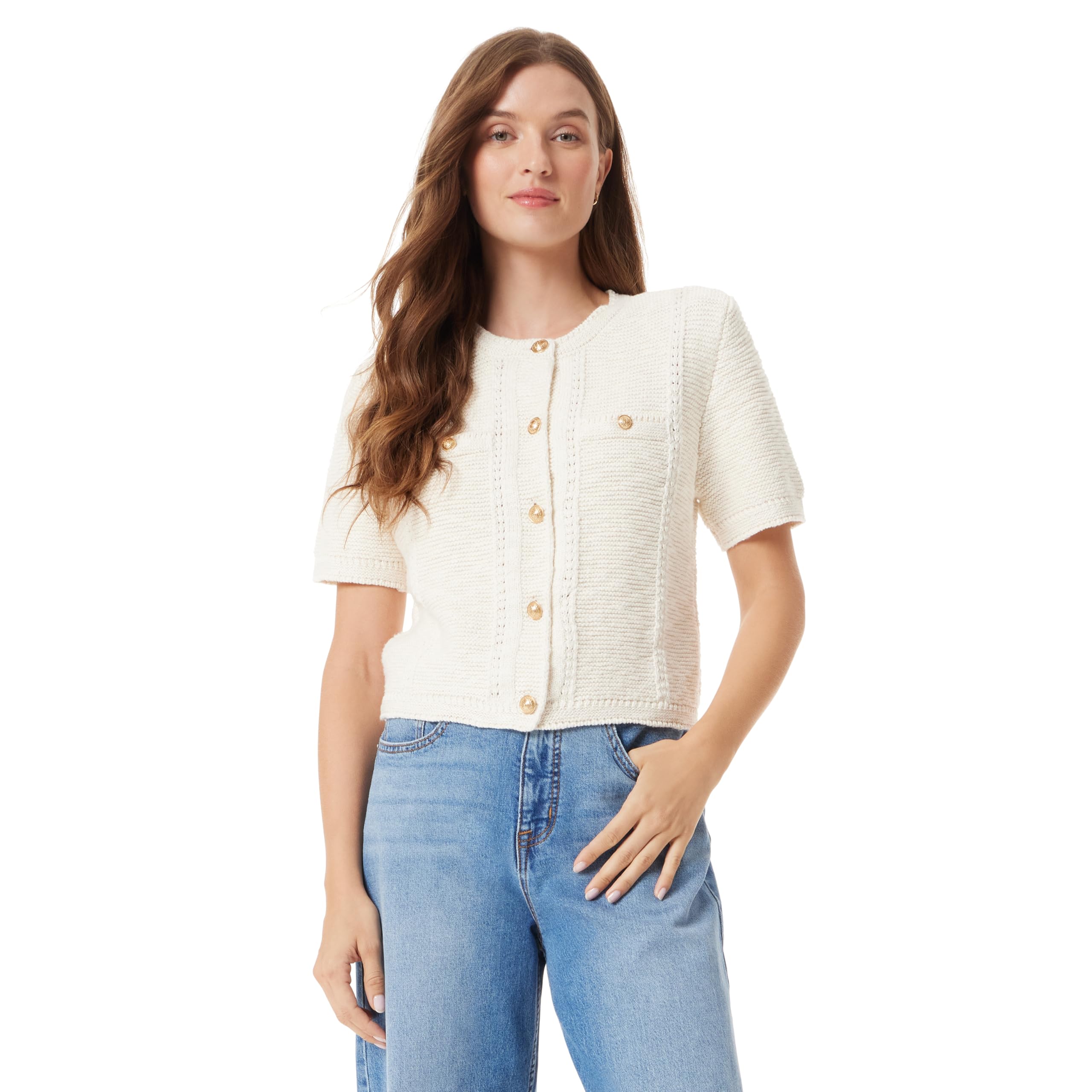 Sam Edelman Womens Colleen Short Sleeve Cardigan Standard