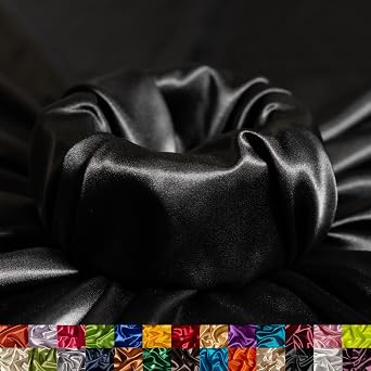 Ice Fabrics Stretch Charmeuse Satin Fabric by The Yard - 58/60 Wide Silky & Smooth Charmeuse Fabric by The Yard for Sewing Apparel, Dresses, Night Gowns, Tablecloths & More - Black - 1Yard
