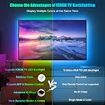 10FT LED Lights for TV - ICRGB TV LED Backlight Kit for 40-60 Inch, Work with APP & Remote Control, Music Sync TV LED Lights, TVs Lights Behind, USB Powered