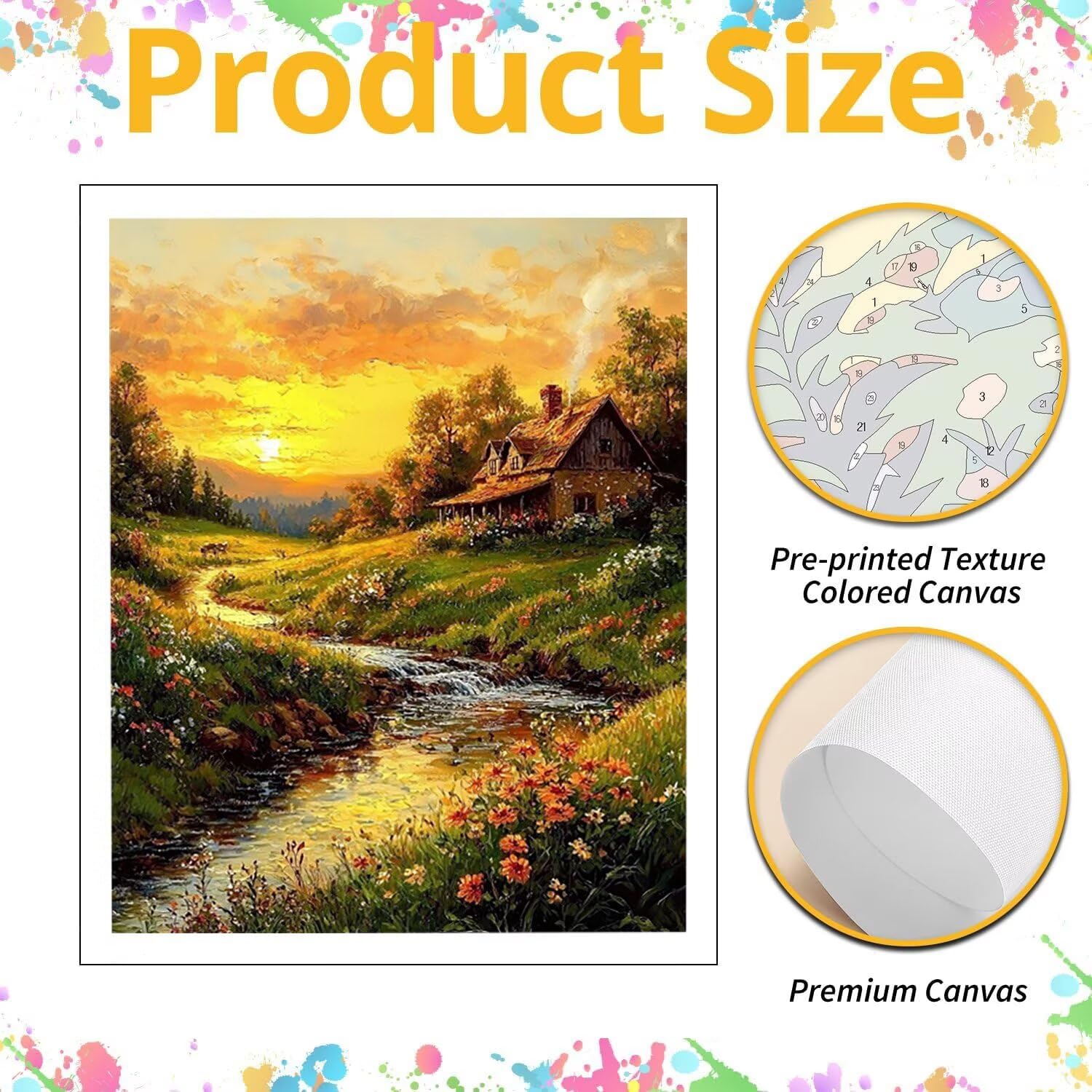 WEISHIWE Dipingere con i Numeri Adulti Paesaggio, 80x100cm s-223 | Paint by Numbers Kit con Pennelli e Acrilico Pigmento, Fai da te Olio La Pittura di Numeri Kit, Decora la Casa, senza Cornice