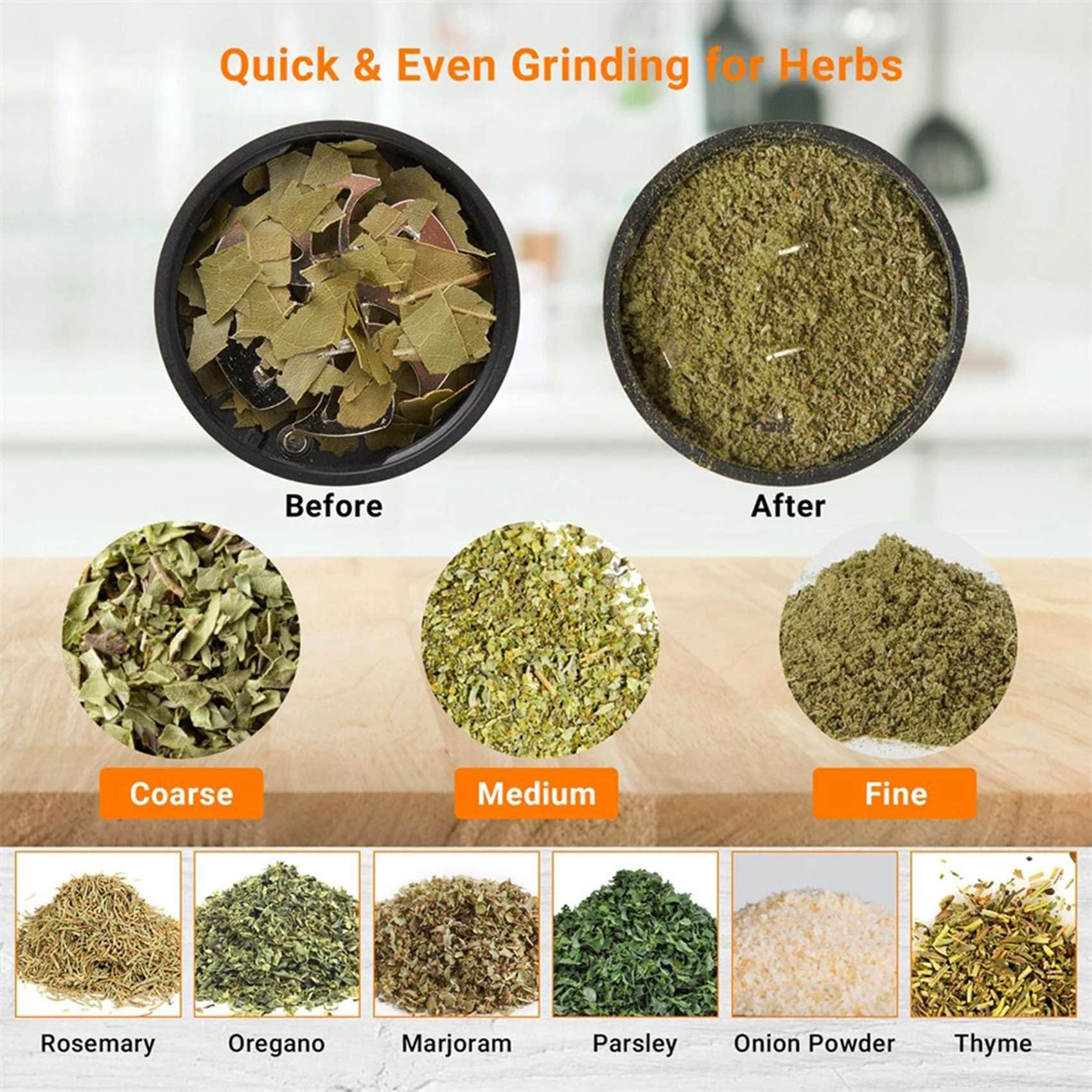 2X Smerigliatrice Elettrica Macina Vaniglia Portatile Macina USB Ricaricabile con Una per La Pulizia per Tisane al