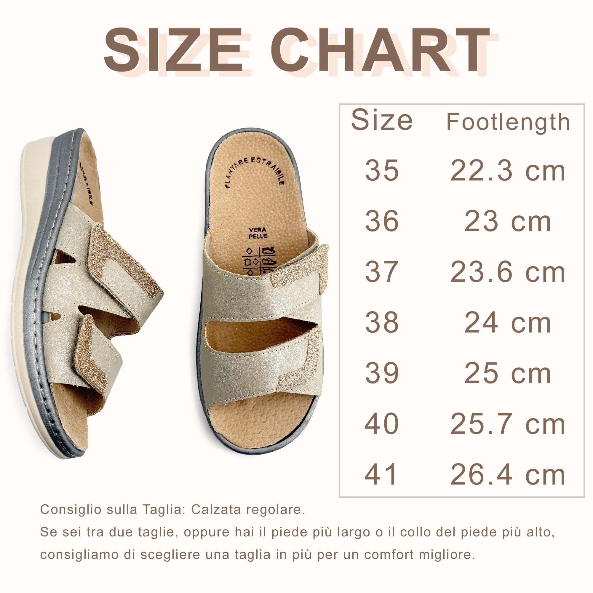 JOMIX Ciabatte Donna Ortopediche con Strappo Pantofole Estive Anatomiche Ergonomiche Plantare Estraibile in Vera Pelle Sandali Comidi Regolabili con Zeppa per Anziana e Piedi Sensibili