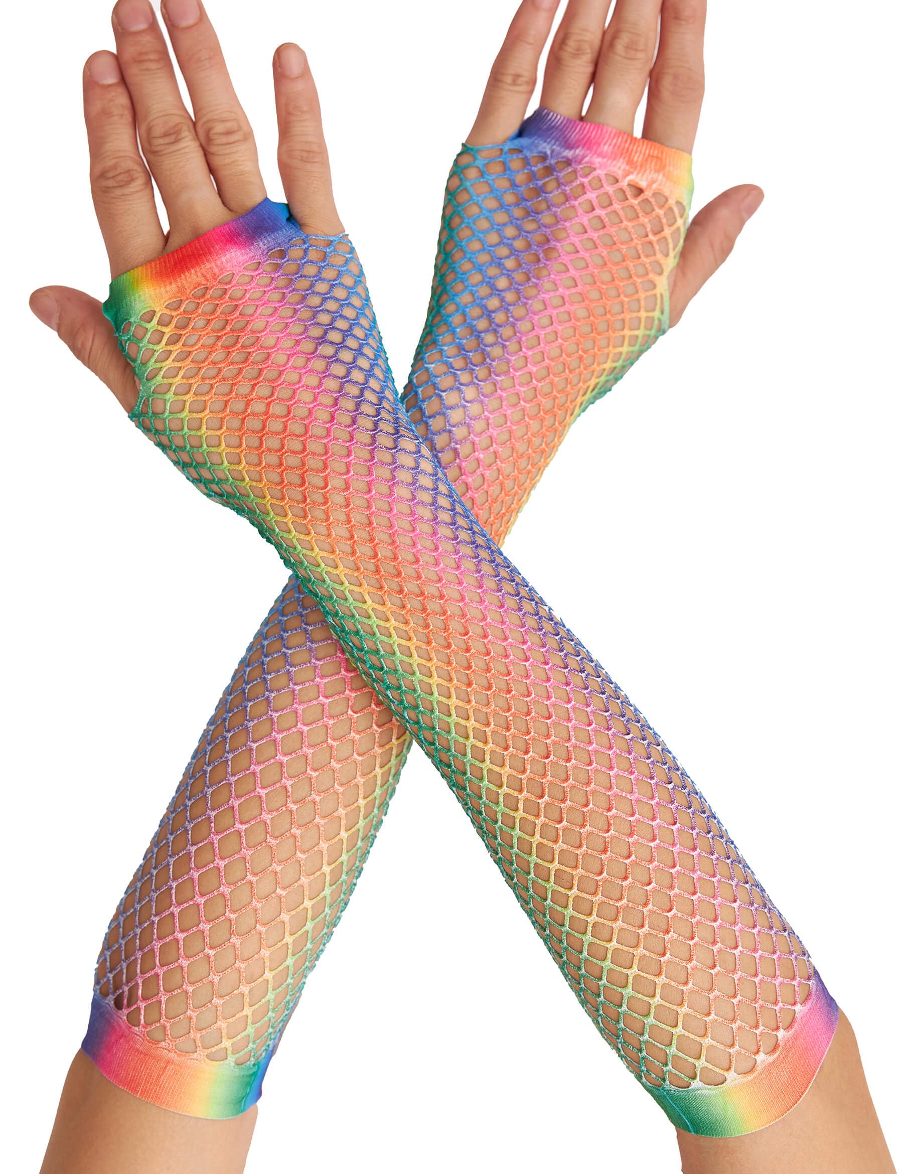 OTPEHShort Fishnet Gloves Fingerless For Women Fish Net Mesh Emo Goth 80s Scene Accessories