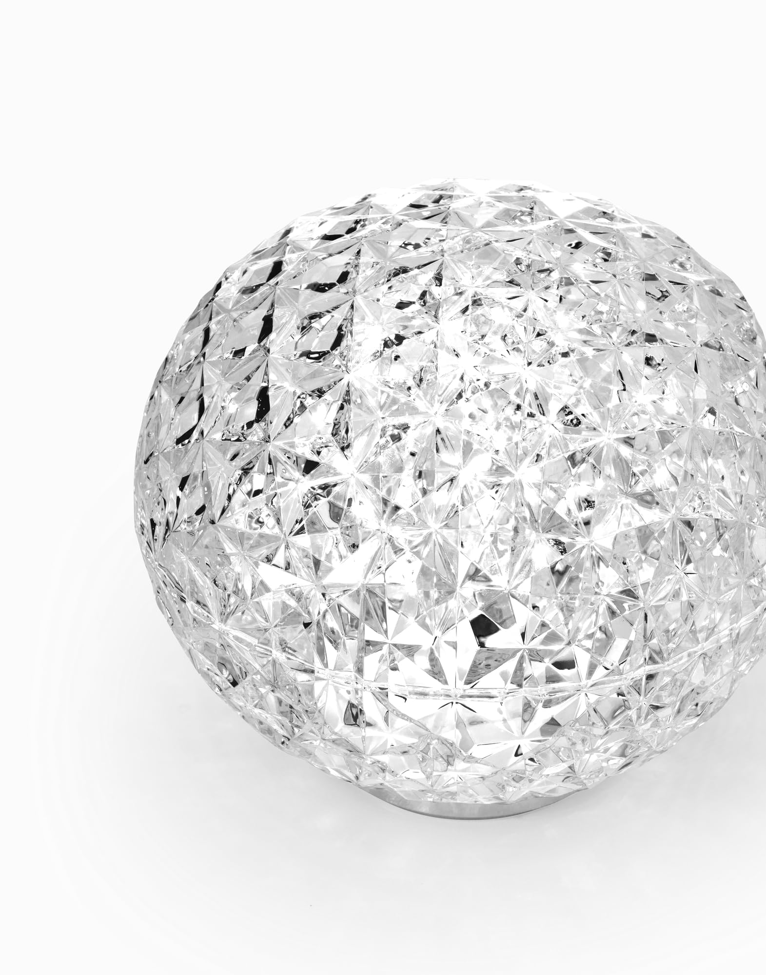 Kartell Mini Planet, Lampada da Tavolo a batteria, Cristallo, Ø 16 cm