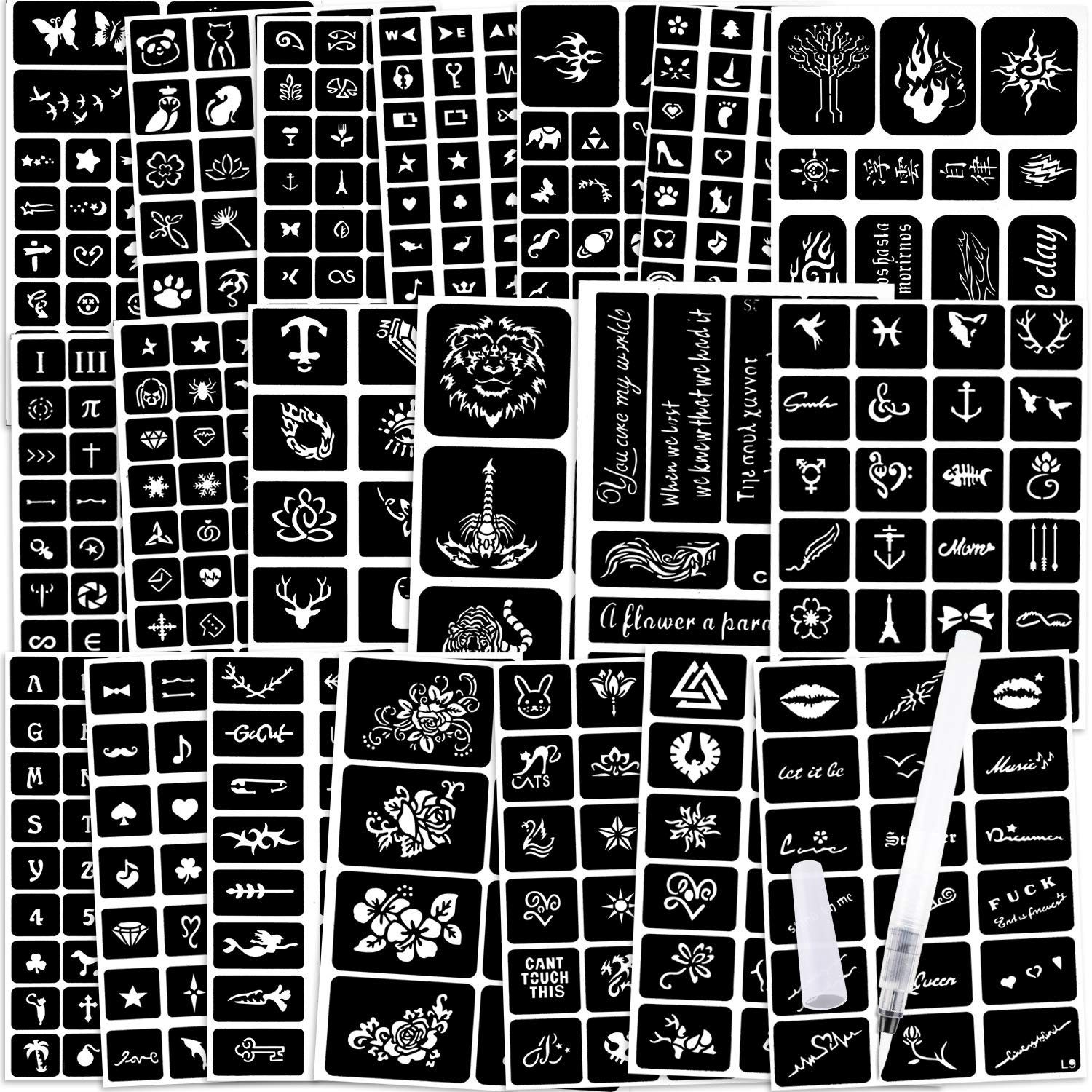 Buy Konsait 629pcs Temporary Tattoos Stencils, Girls and Boys Glitter