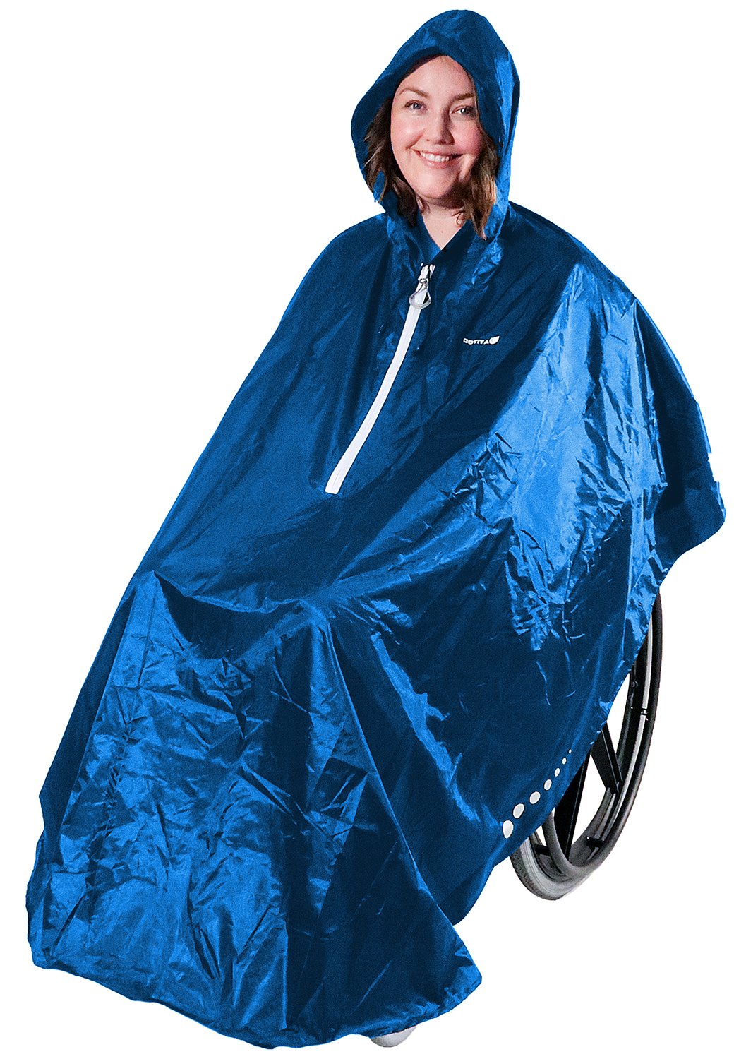 Gotita Unisex Royal Blue – Waterproof Poncho For Wheelchairs –Universal Raincoat – Easy To Use Rain Cape For Wheelchairs. Italian Design Poncho (Royal Blue)