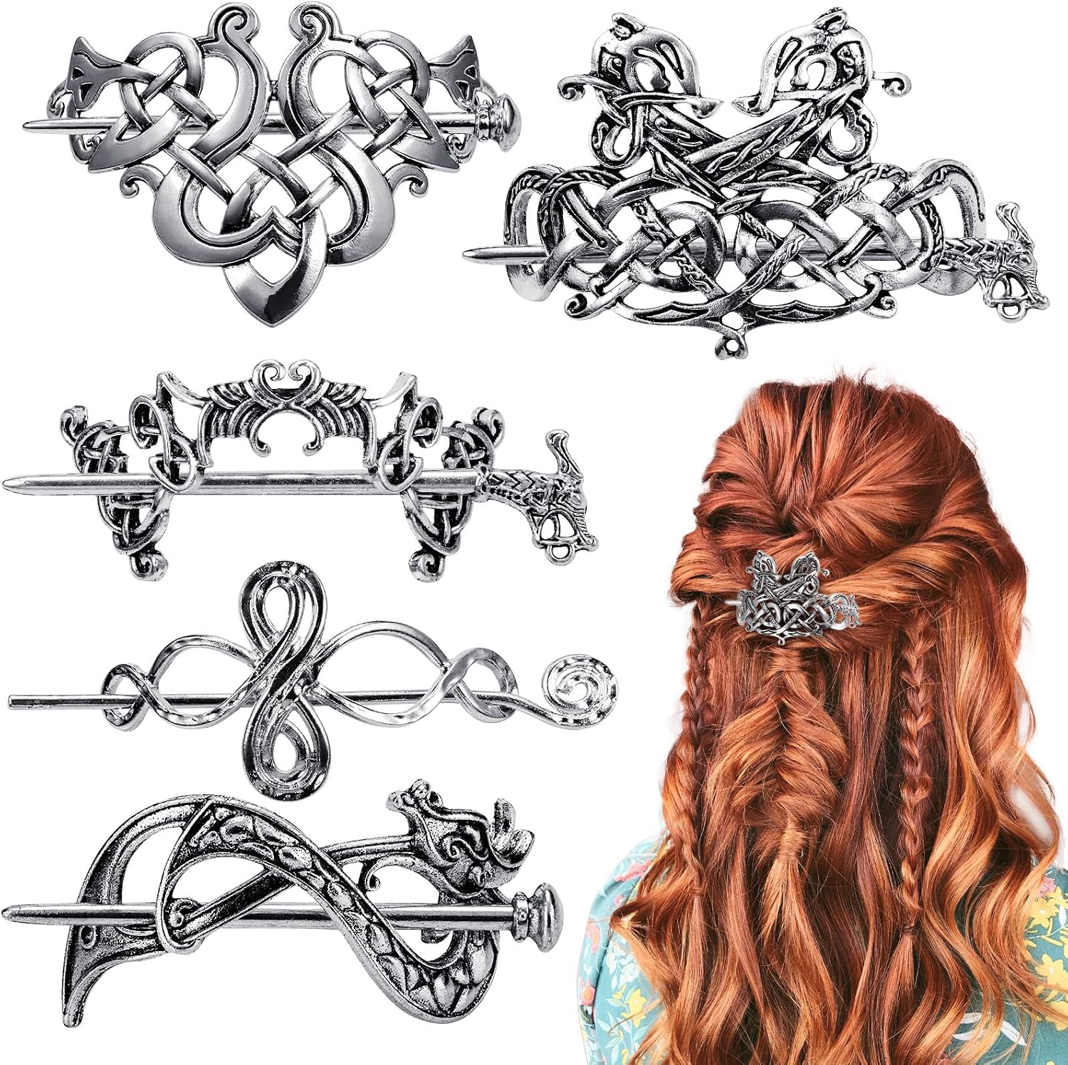 Cozevdnt – Lot De 67 Accessoires Viking Pour Dreadlocks Et Barbe – Perles Argentées Et Élastiques Pour Coiffures Médiévales