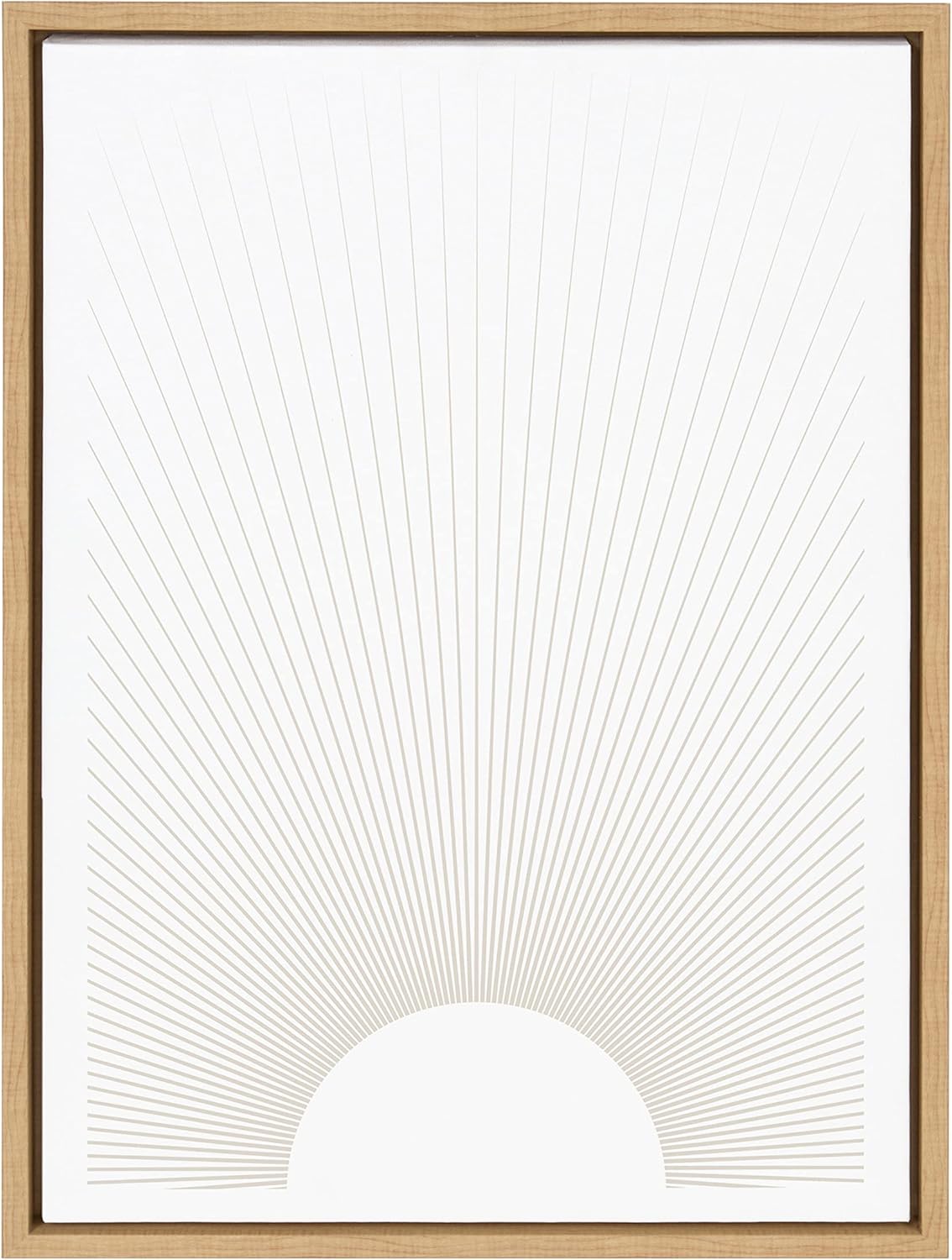 Kate and Laurel Sylvie Sun Rays Framed Canvas Wall Art by Rocket Jack, 18x24 Natural, Chic Minimalist Sunset Art for Wall Natural 1.6"L x 18"W