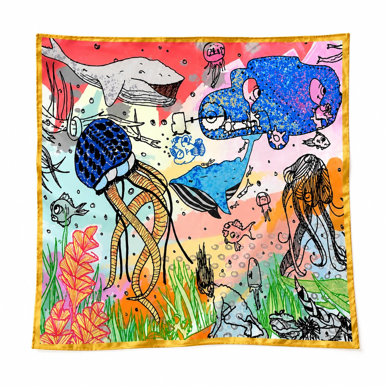 Reema Prints Fancy Digital Silk Satin Bandana (multicolor-50X50cm)-picture-54