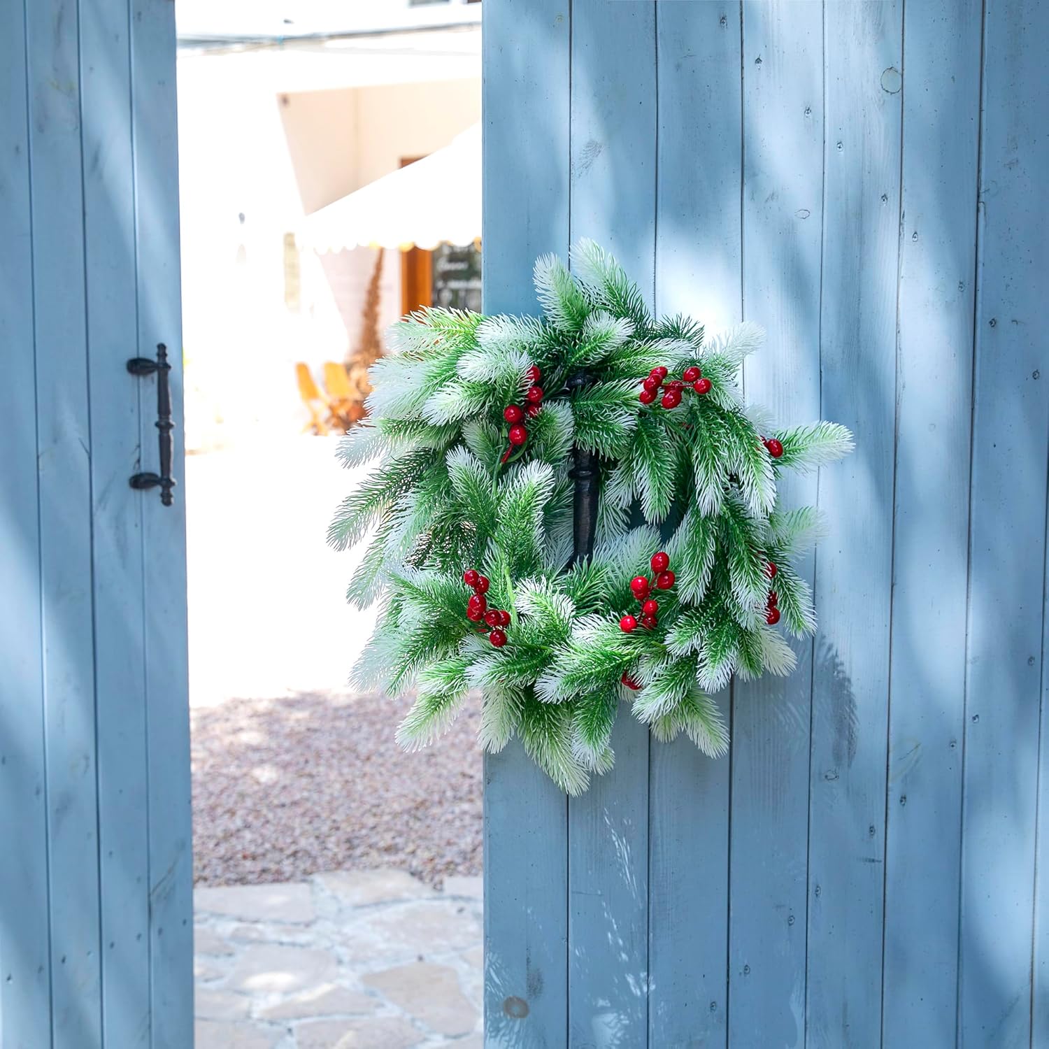 Hypestar Lighted Garland with Birch Branches 6FT 48 Warm Lights, Lighted Birch Garland with Timer,Pre Lit Birch Garlands for Bedroom Wall Chrismtas Indoor Decorations (Snowy Pine with movable berries)