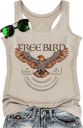 LANMERTREE Summer Vintage Racerback Tank Top Women A Little Country A Little Hood Funny Country Sleeveless Shirt Tops