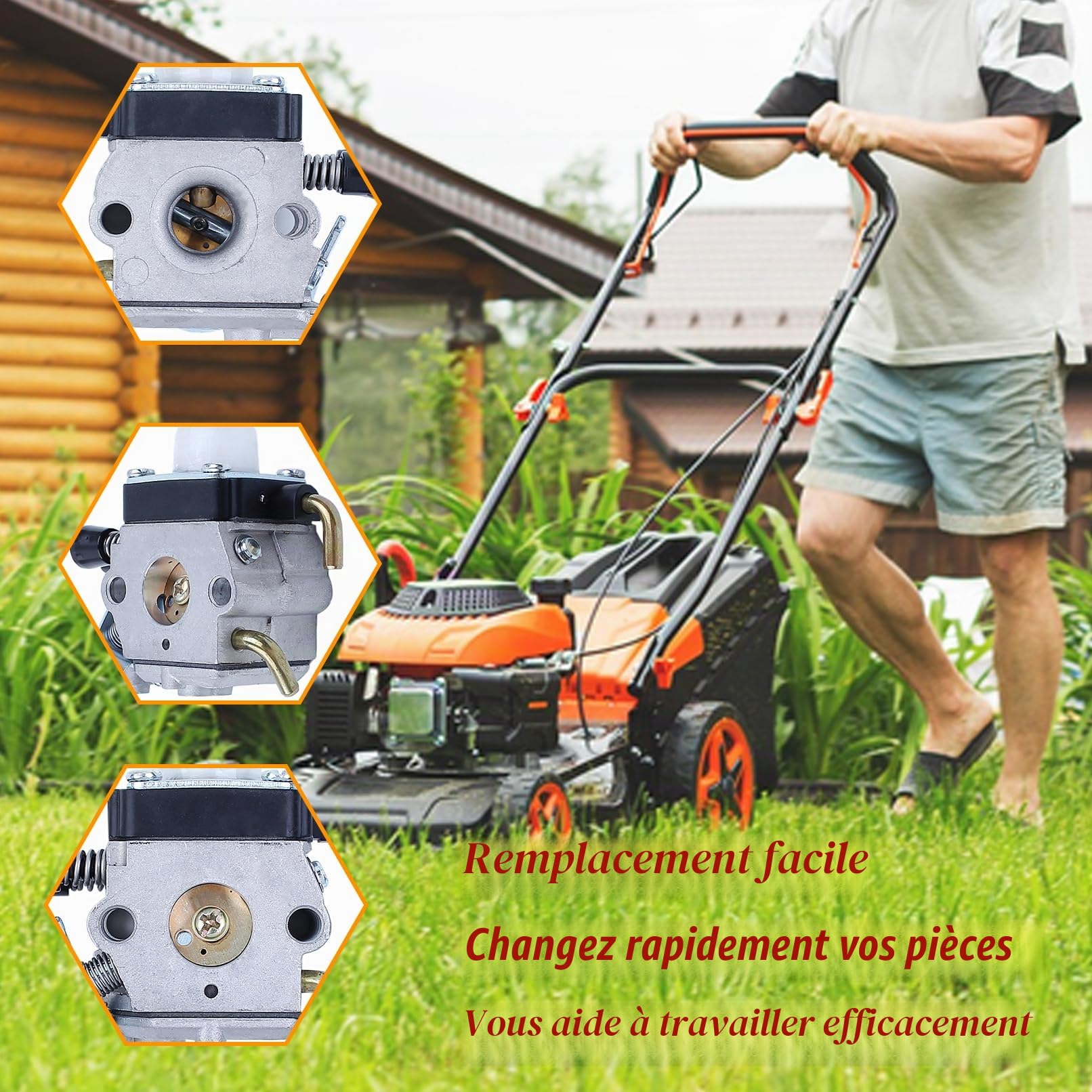 Carburateur pour Stihl HS45 FS55 FS38 HS45 Tondeuse avec pour ZAMARB-99 Kit de Réparation de Carburateur Filtre à Air L7T/BPMR7A Bougie d'Allumage MS180 Filtre à Carburant