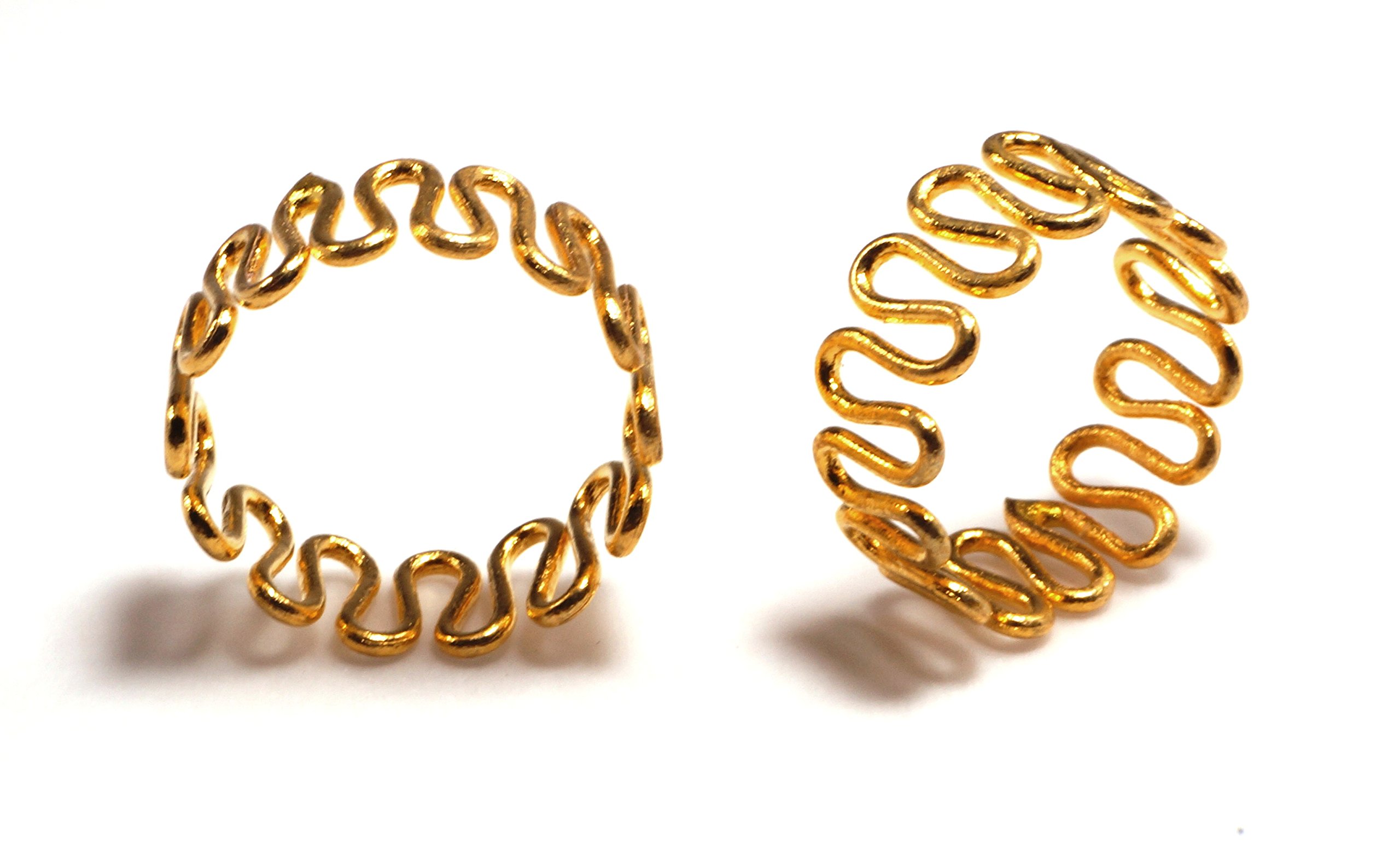 Metal Alloy Toe Ring Expandable Wavy Pattern