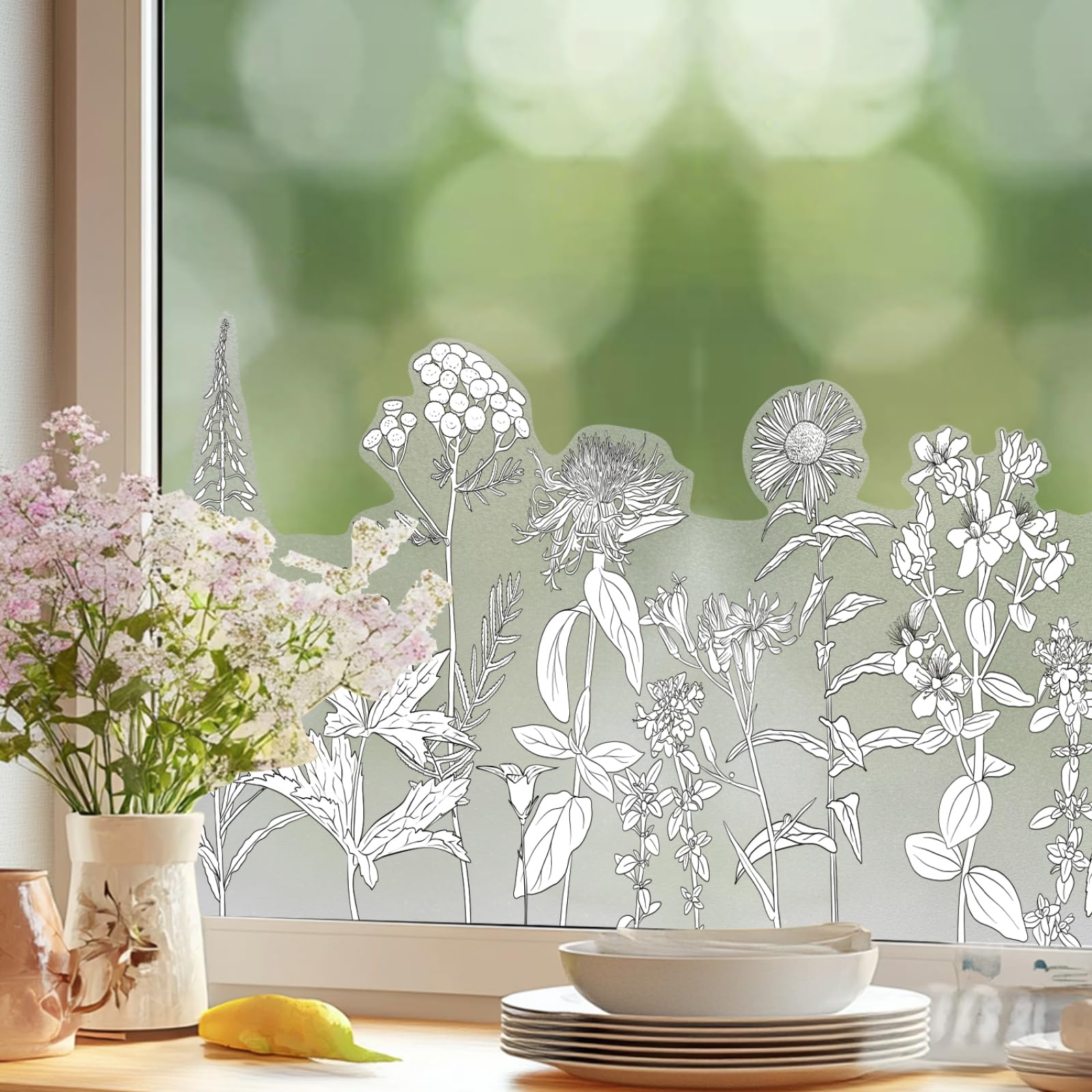 Láminas para Ventanas, Autoadhesivo, for baño, Cocina, apartamento de Alquiler(39x150cm)