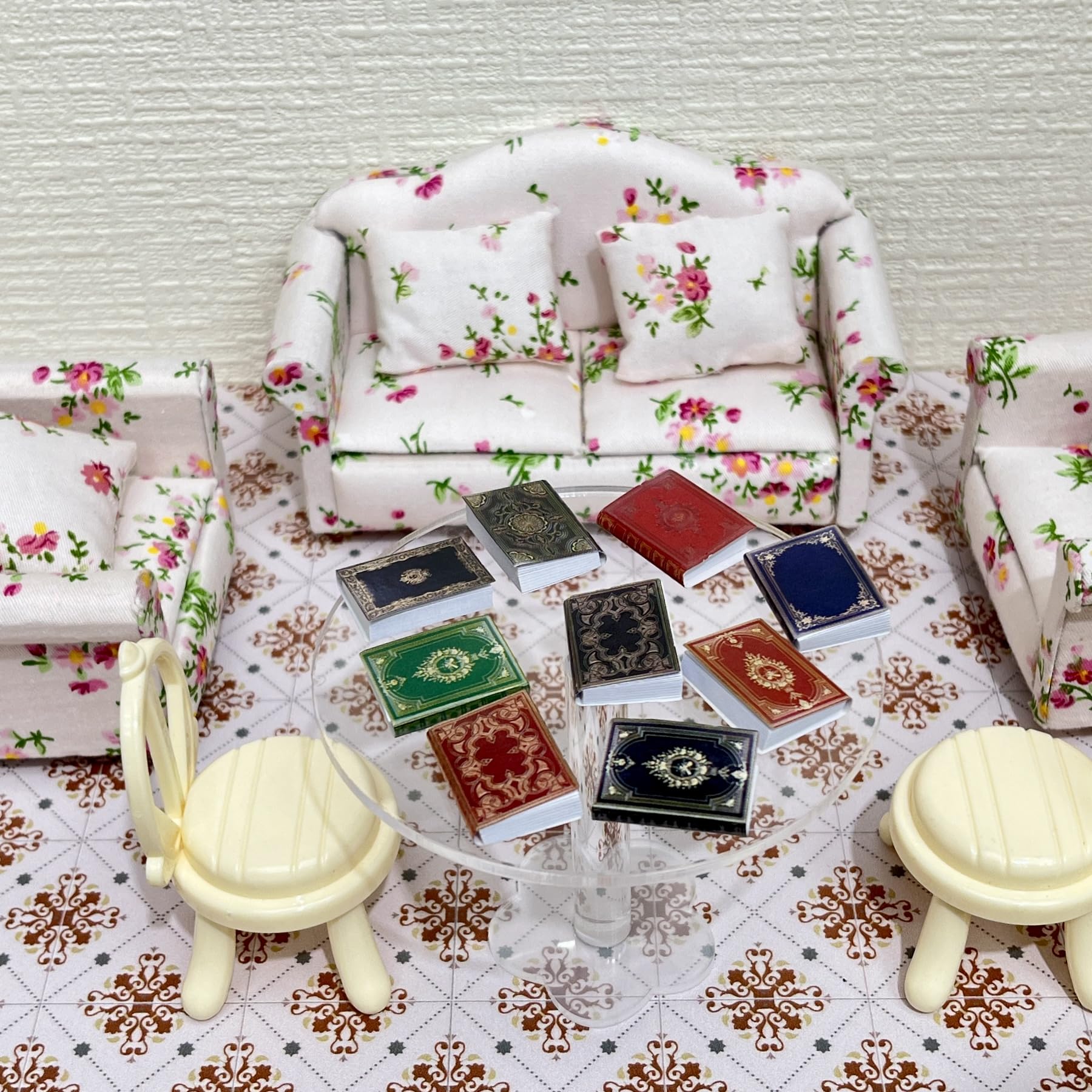 Accesorios para casa de muñecas en miniatura, mini libros y mini espejo para casa de muñecas a escala 1/12, accesorios y muebles, cosas en miniatura, 13 piezas 6