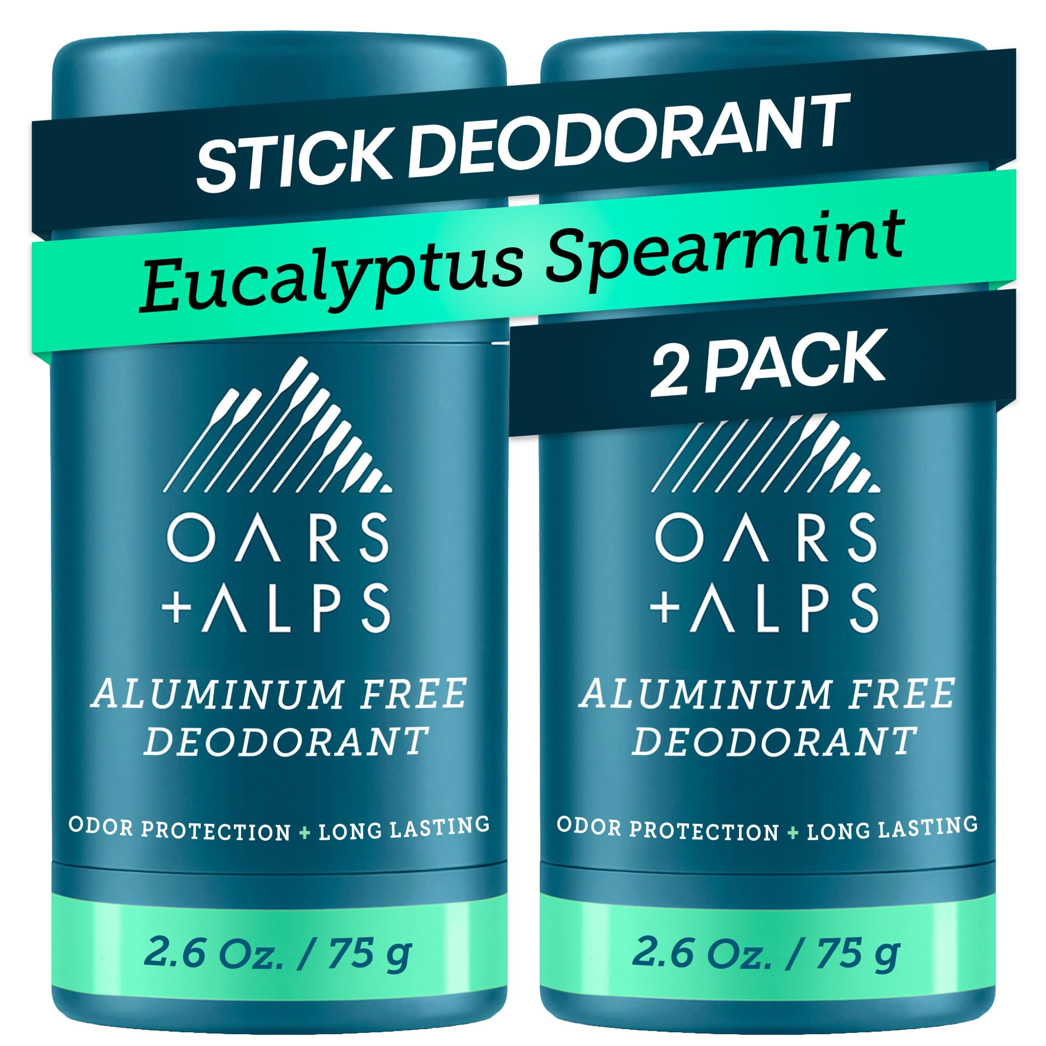 Natural Deodorant for Men and Women, Aluminum Free and Alcohol Free, Vegan and Gluten Free, Eucalyptus Spearmint, 2 Pack, 5.2 Oz
