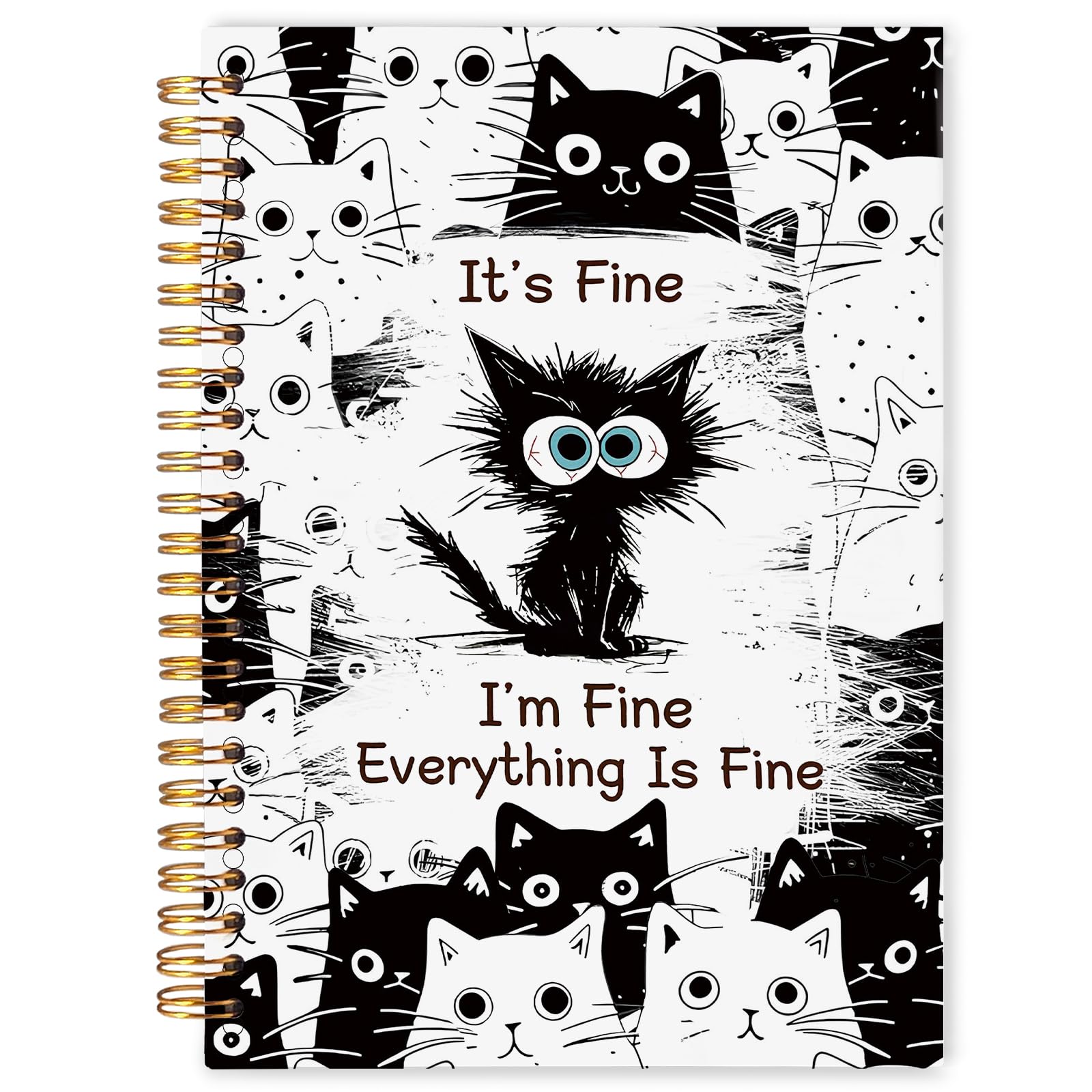 Carnet de notes avec chat noir 14x21 cm à spirale pour bureau - 8