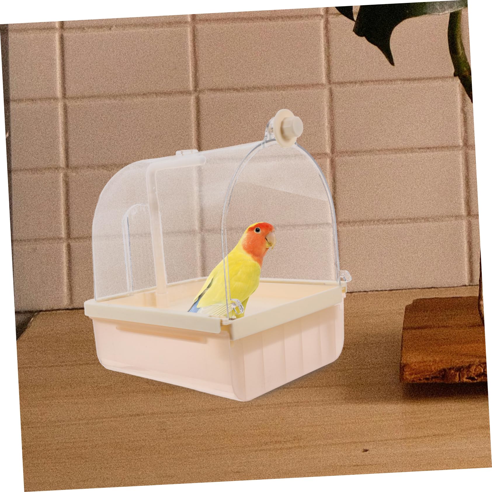 TOYANDONA Vasca da Bagno Automatica per Pappagalli, in ABS, da Esterno per Gabbia, Ambiente Confortevole, Installazione Facile