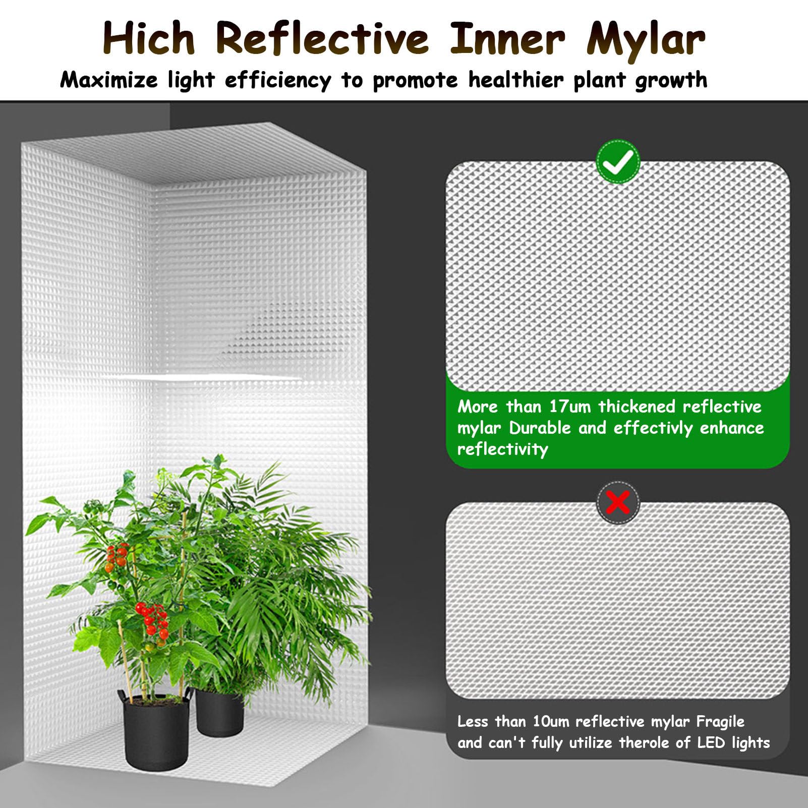 Armario de cultivo pequeño de 70 x 70 x 160 cm para el cultivo de plántulas en interiores. Armario de cultivo para hongos resistente al agua y a la luz, con luz LED