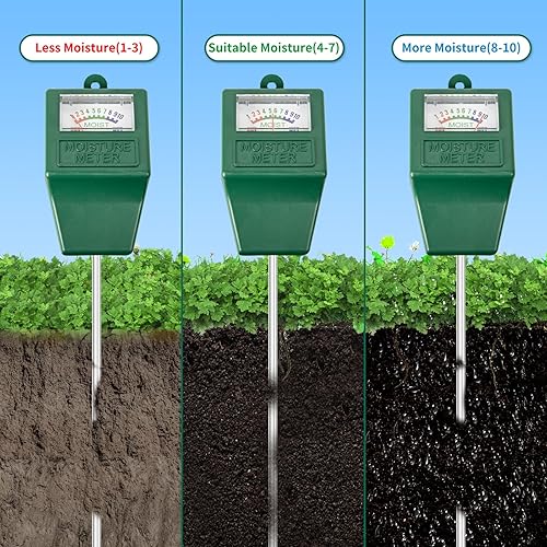 Miniatura 2 de SZHLUX SZ-DZ-F - Medidor de agua de humedad del suelo, para plantas en maceta, jardinería, césped, interior y exterior (no necesita batería), 10.23