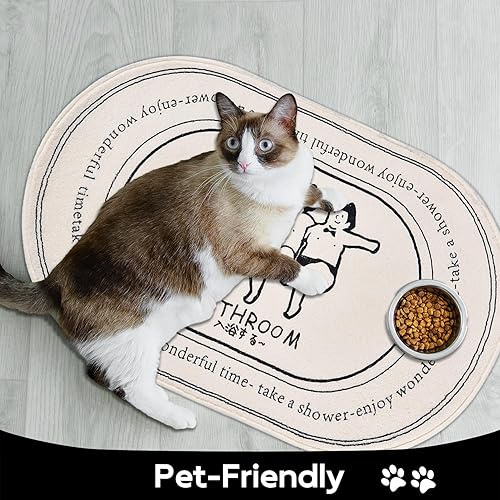 Miniatura 4 de Fun Sumo - Alfombra de baño divertida en blanco y negro, absorbente de agua, antideslizante, de microfibra suave, lavable a máquina