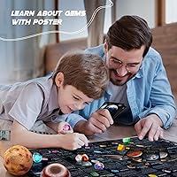 Vista 6 de Gemstone Dig Kit - Dig It Up 40 Real Gems & Crystals with Mining Kit Tools, Solar System Eight Planets Toys for Kids Age 6+, STEM Science