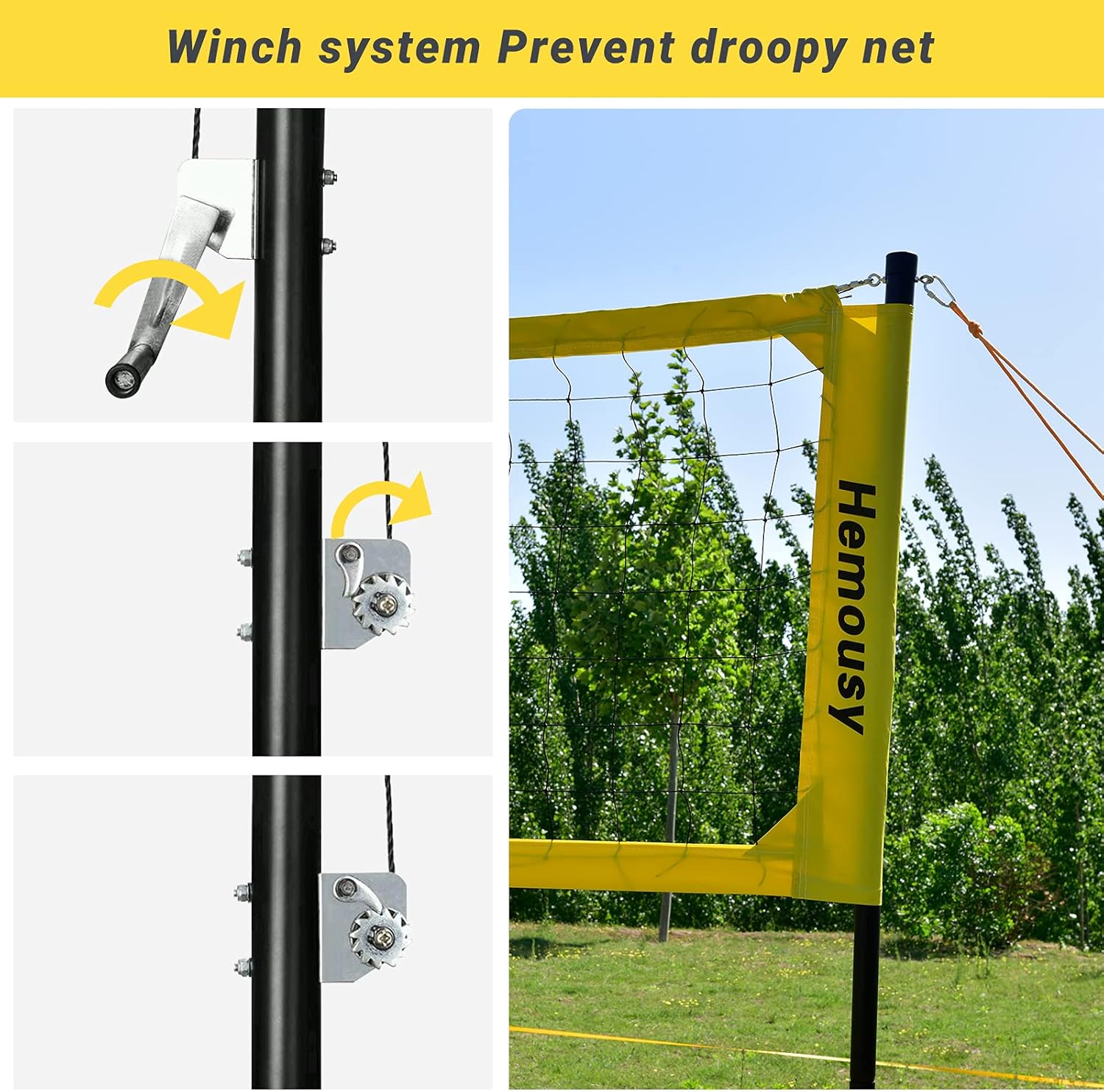 Buy Volleyball Net,Portable Volleyball Training Equipment with Winch System Include Volleyball