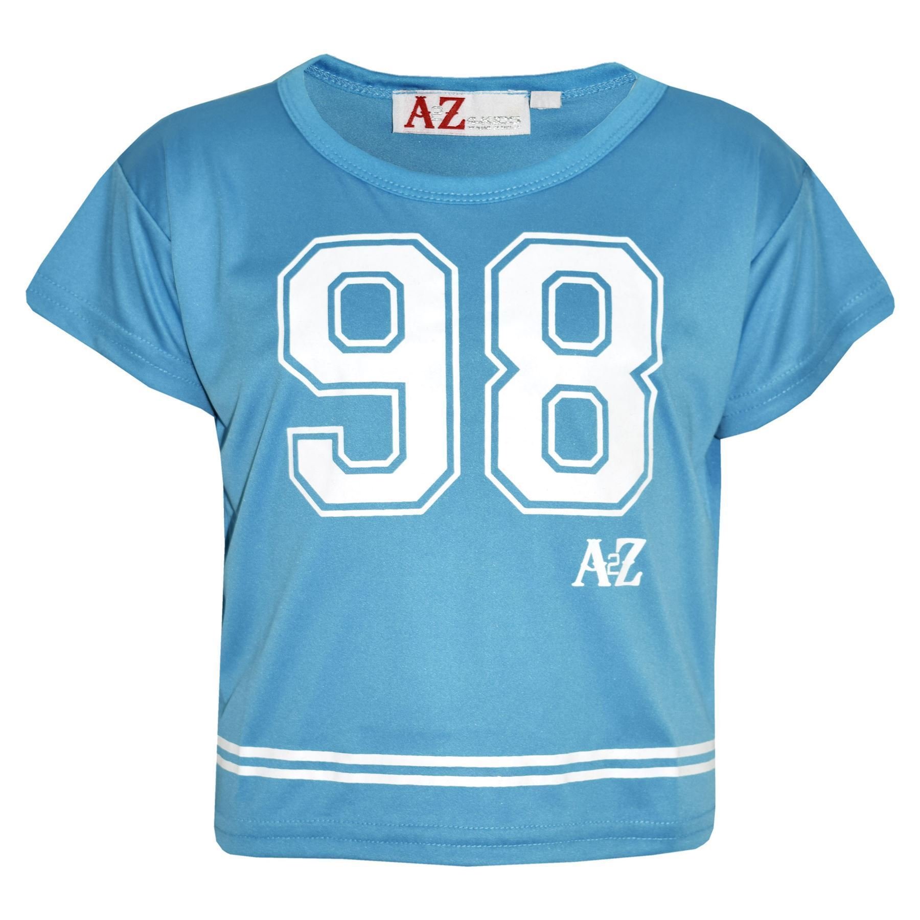 A2z 4 Kids Girls Turquoise Top Kids 98 Trendy T Shirt - New Crop Top 98 13