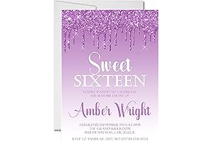 Lavender Sweet 16 Invitations with Envelopes - Personalized