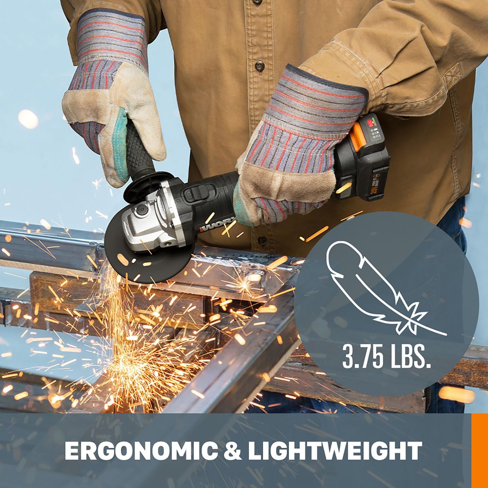 Worx 20V Angle Grinder - Cordless Power -4