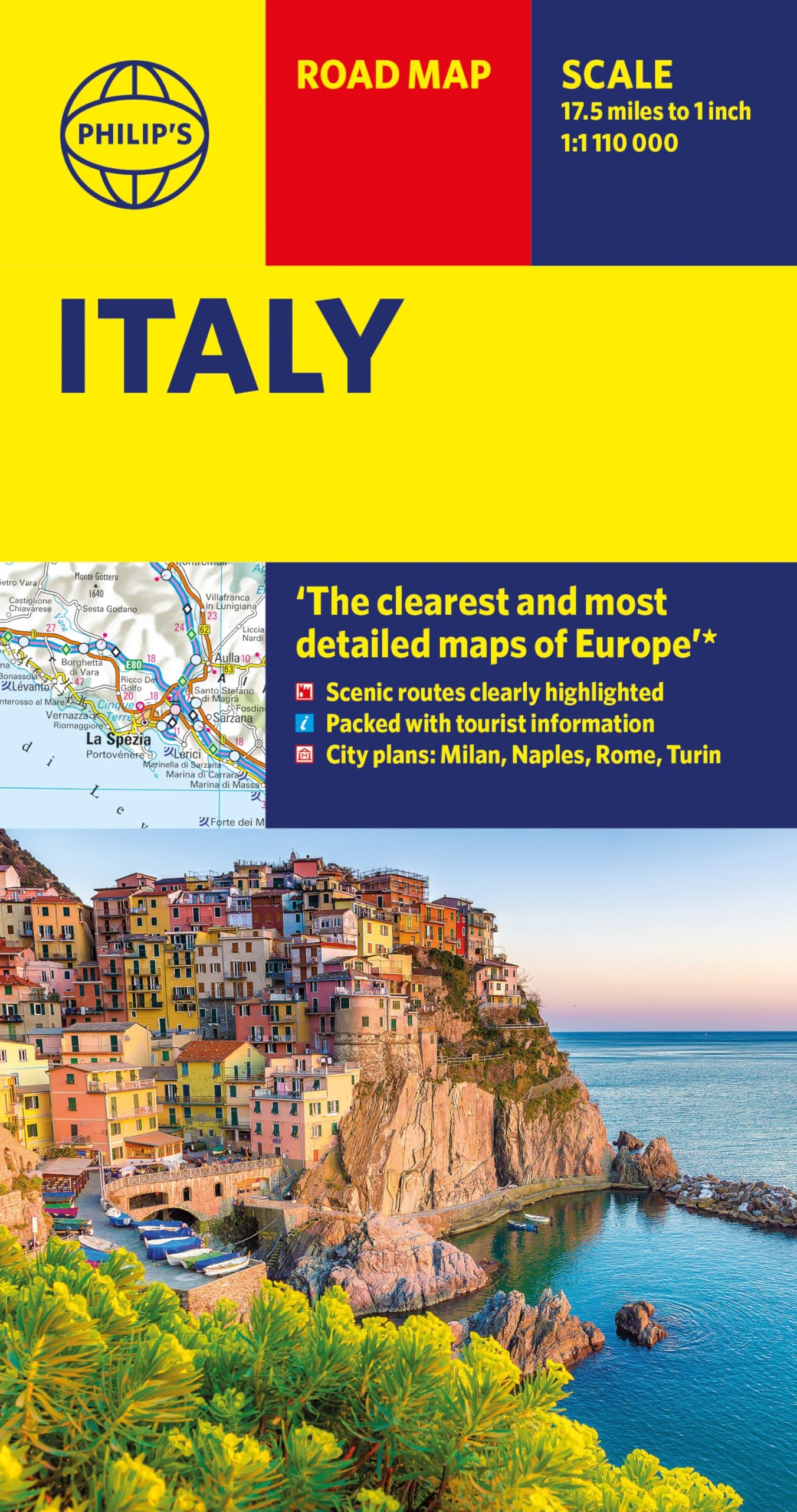 Philip's Italy Road Map: with scenic routes, tourist information and city plans (Philip's Sheet Maps)