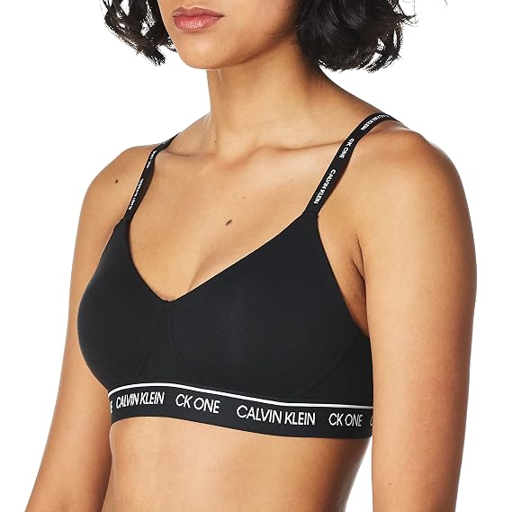 Calvin Klein Women's Ck One Cotton Lightly Lined Wirefree Bralette, Black,  Small : Amazon.in: Fashion