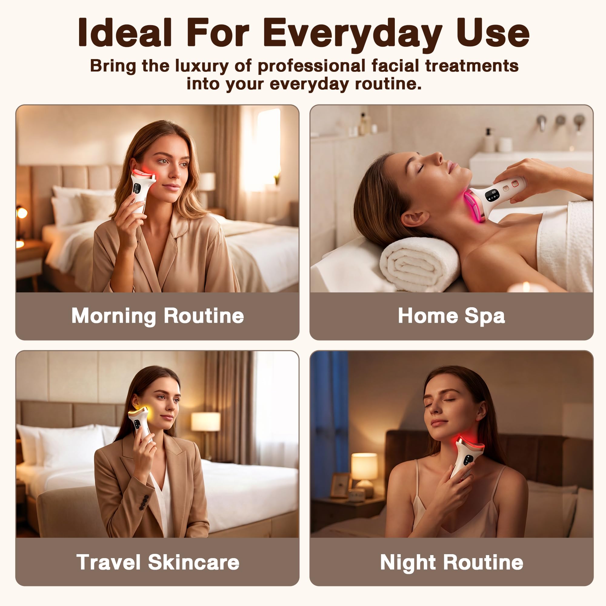 Facial Massager for Face & Neck, 7-in-1 Gua Sha Beauty Wand
