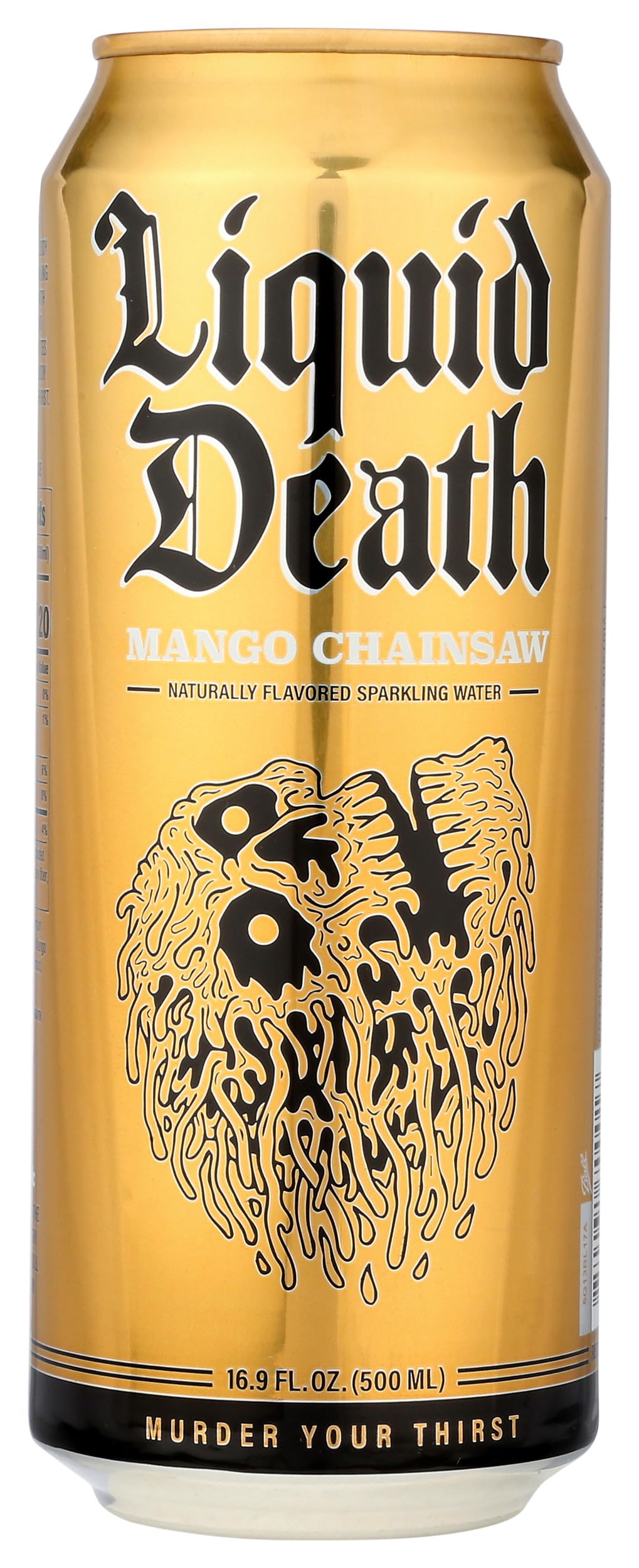 Liquid Death Sparkling Water, Mango-Kettensäge, 16,9 FZ, schwarz
