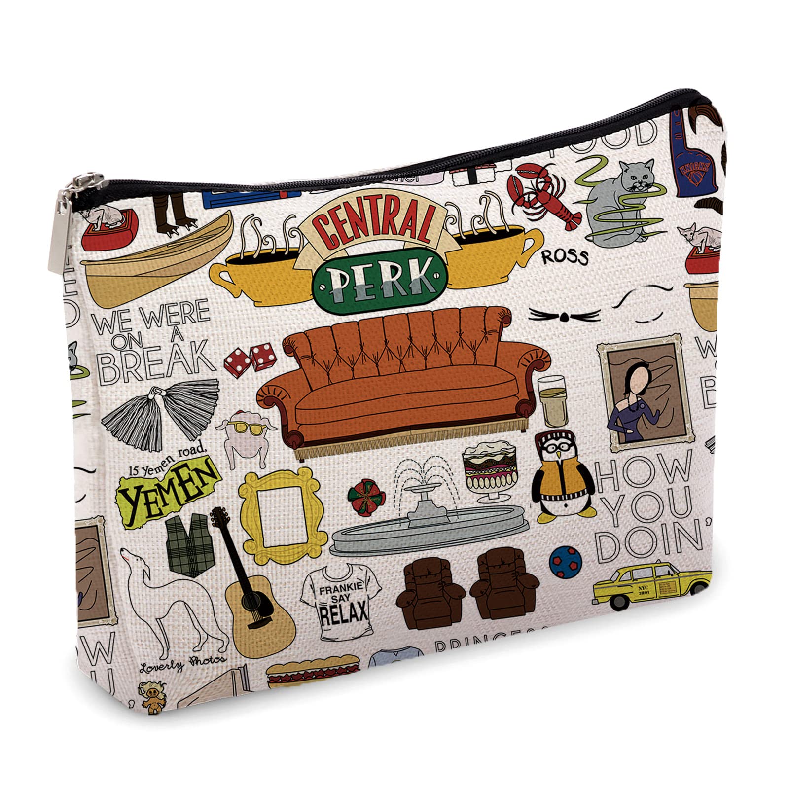 OUZ Funny TV Show Merchandis Makeup Bag, Fans Merch Gifts for Women Teen Girls Birthday LYJ Cosmetic Bag(8M002), beige