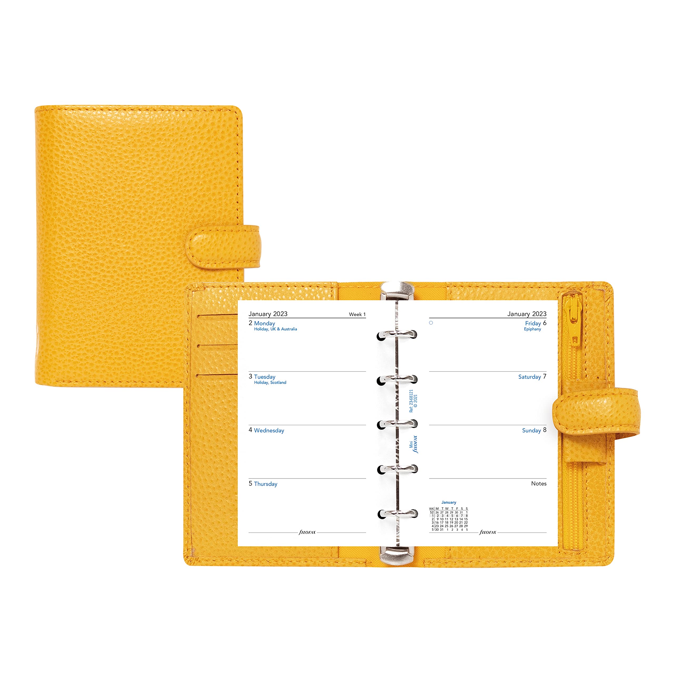 Filofax Finsbury Organizer, Pocket Size, Mustard - Traditional Grained