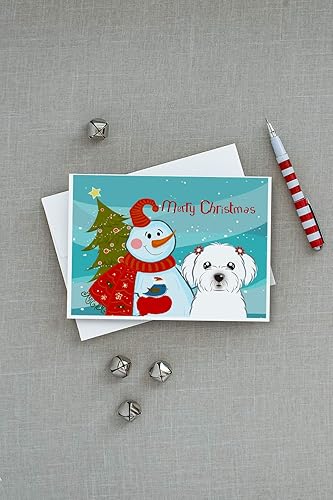 Miniatura 6 de Caroline's Treasures BB1861GCA7P Muñeco de nieve con Border Collie tarjetas de felicitación y sobres, paquete de 8 tarjetas en blanco con sobres,