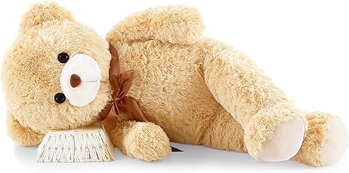 Miniatura 3 de Oso de peluche grande, oso de peluche gigante, regalo para novias y niños en cumpleaños, día de San Valentín, Navidad (35 pulgadas, marrón claro)